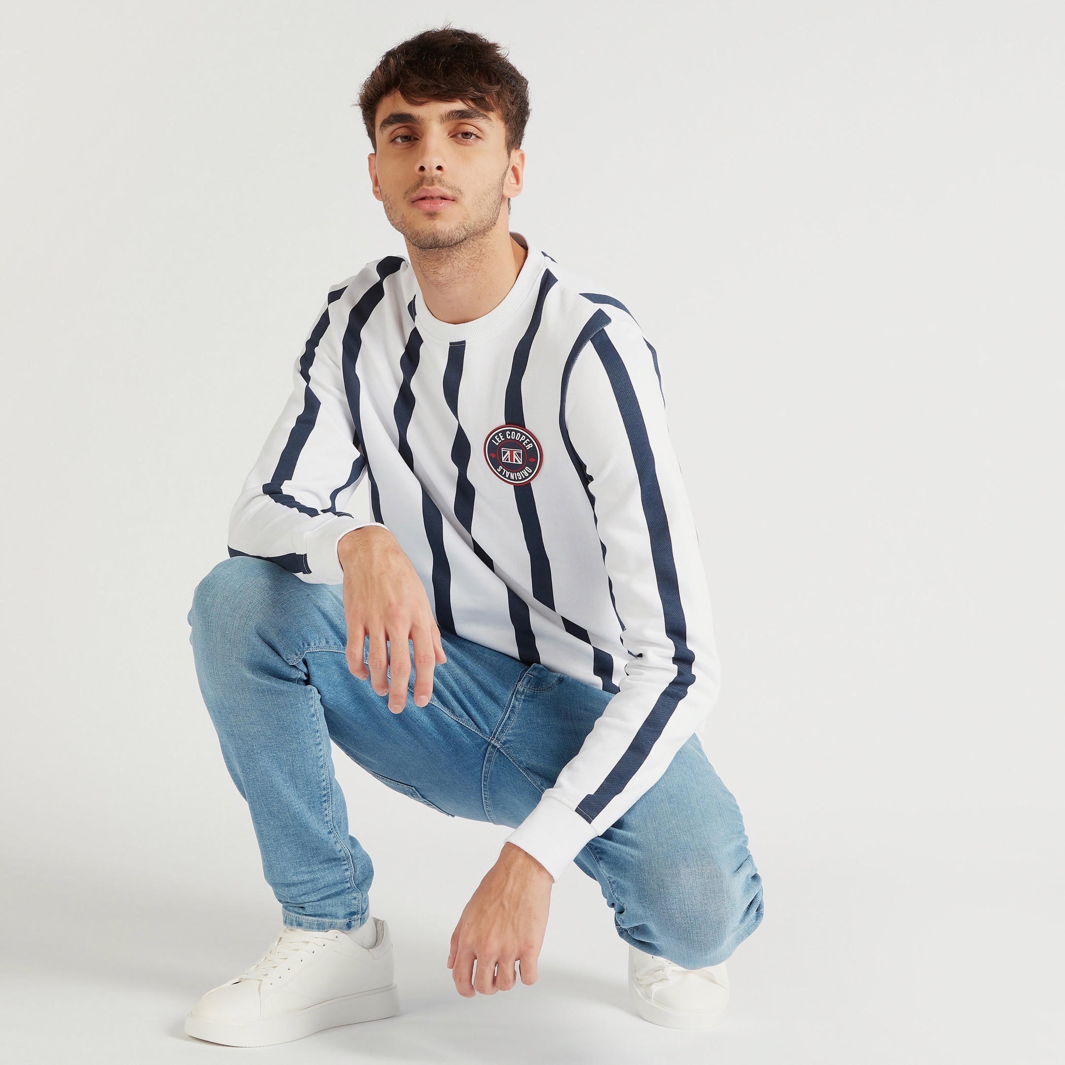 Lee Cooper Printed Crew Neck Sweatshirt with Long Sleeves-men-winterwear-hoodiesandsweatshirts-image-6