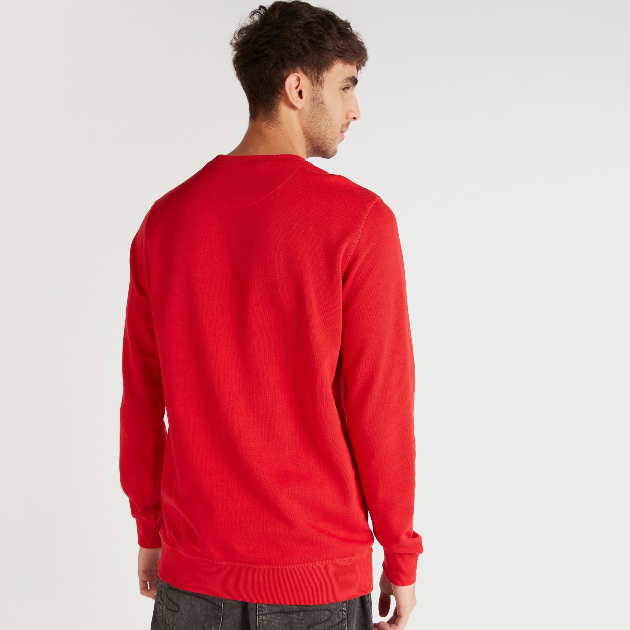 Lee Cooper Printed Crew Neck Sweatshirt with Long Sleeves-men-winterwear-hoodiesandsweatshirts-image-4