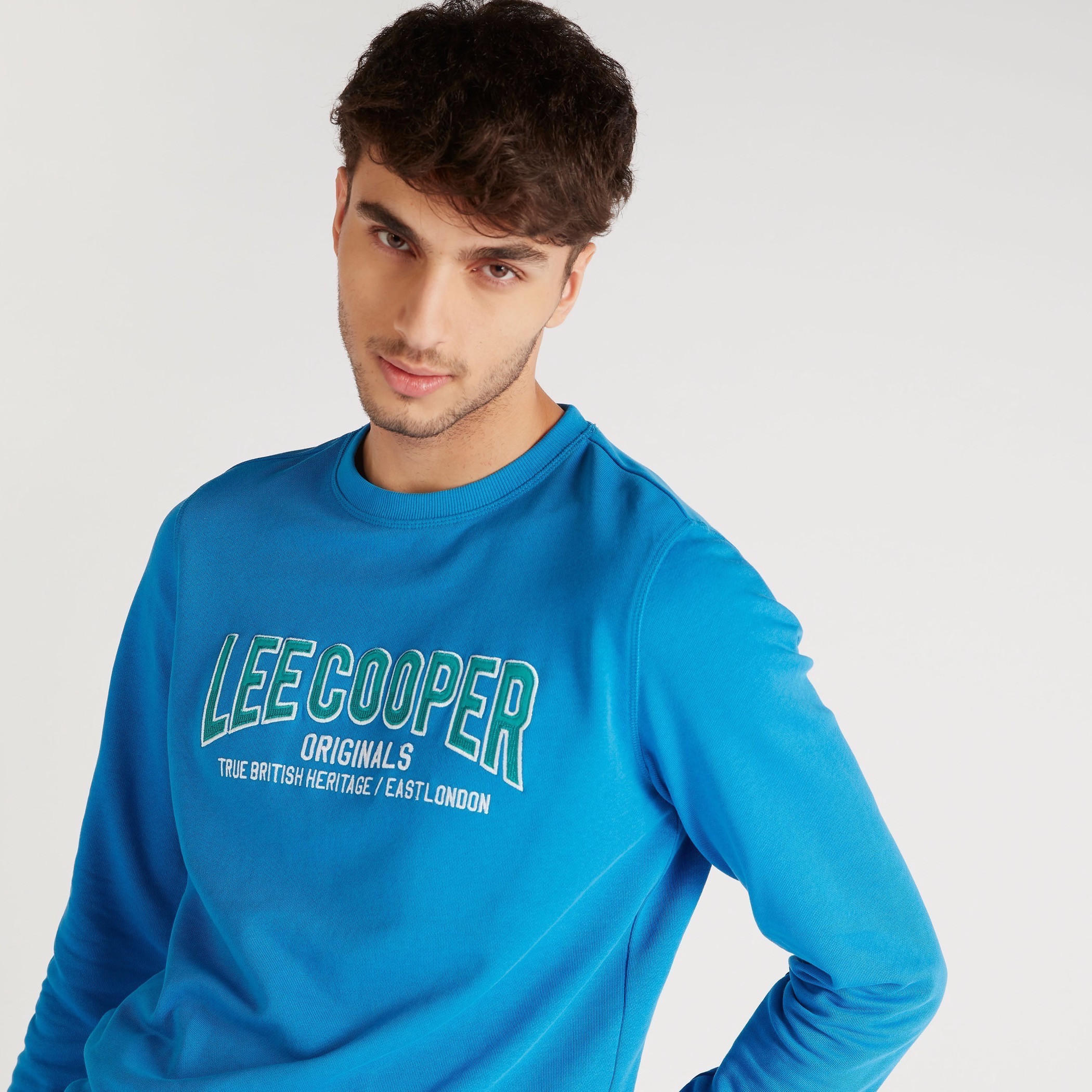 Lee Cooper Printed Crew Neck Sweatshirt with Long Sleeves-men-winterwear-hoodiesandsweatshirts-image-3