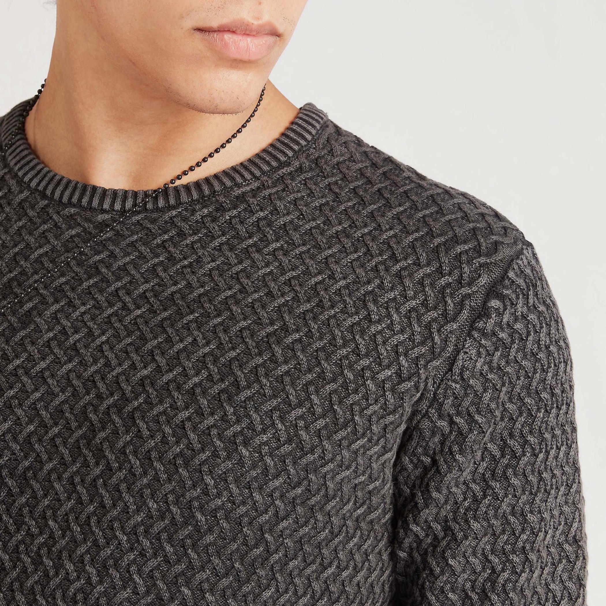 Lee Cooper Textured Crew Neck Sweatshirt with Long Sleeves-men-winterwear-hoodiesandsweatshirts-image-3