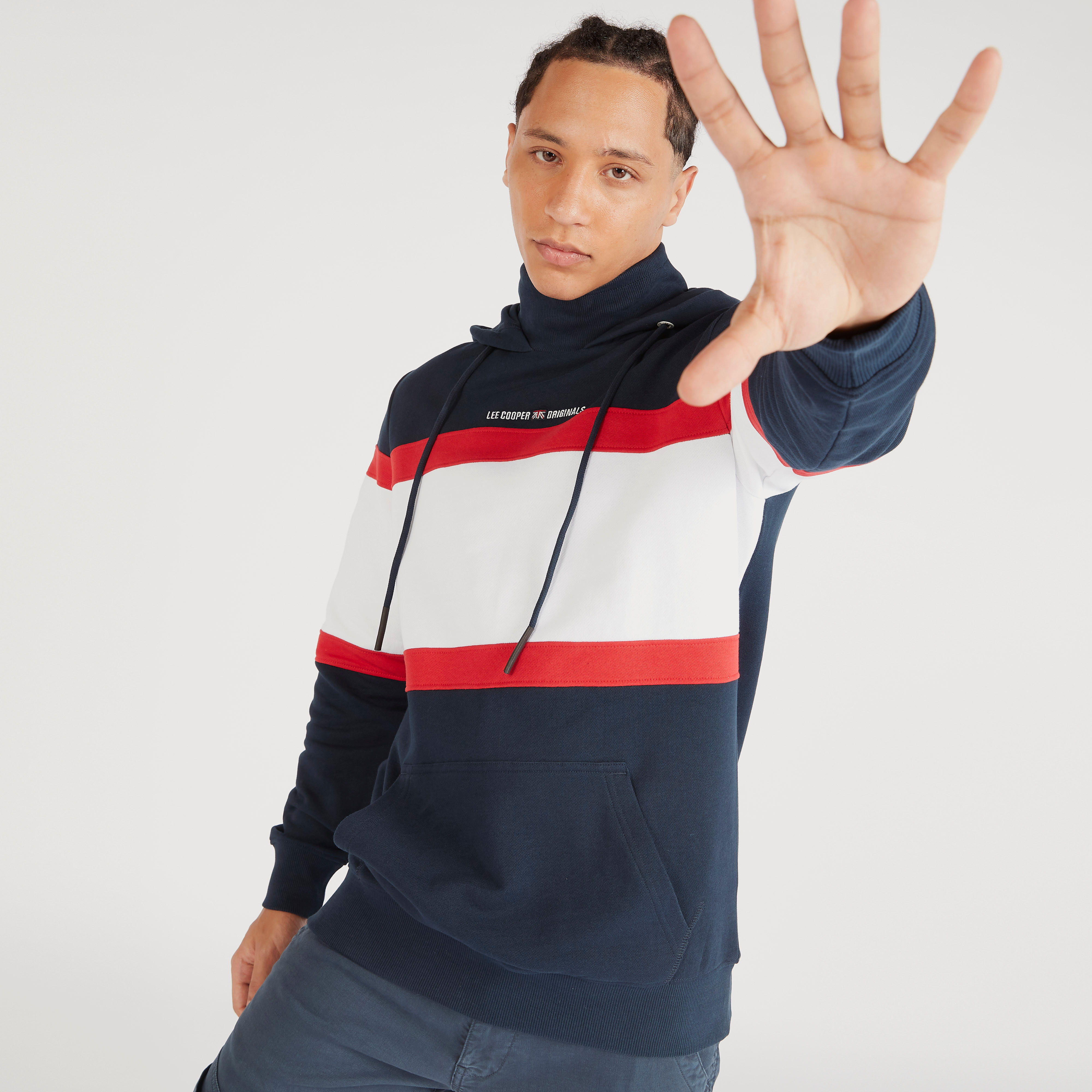 سويت شيرت بأكمام طويلة وجيب وقبعة من لي كوبر-men-winterwear-hoodiesandsweatshirts-image-5
