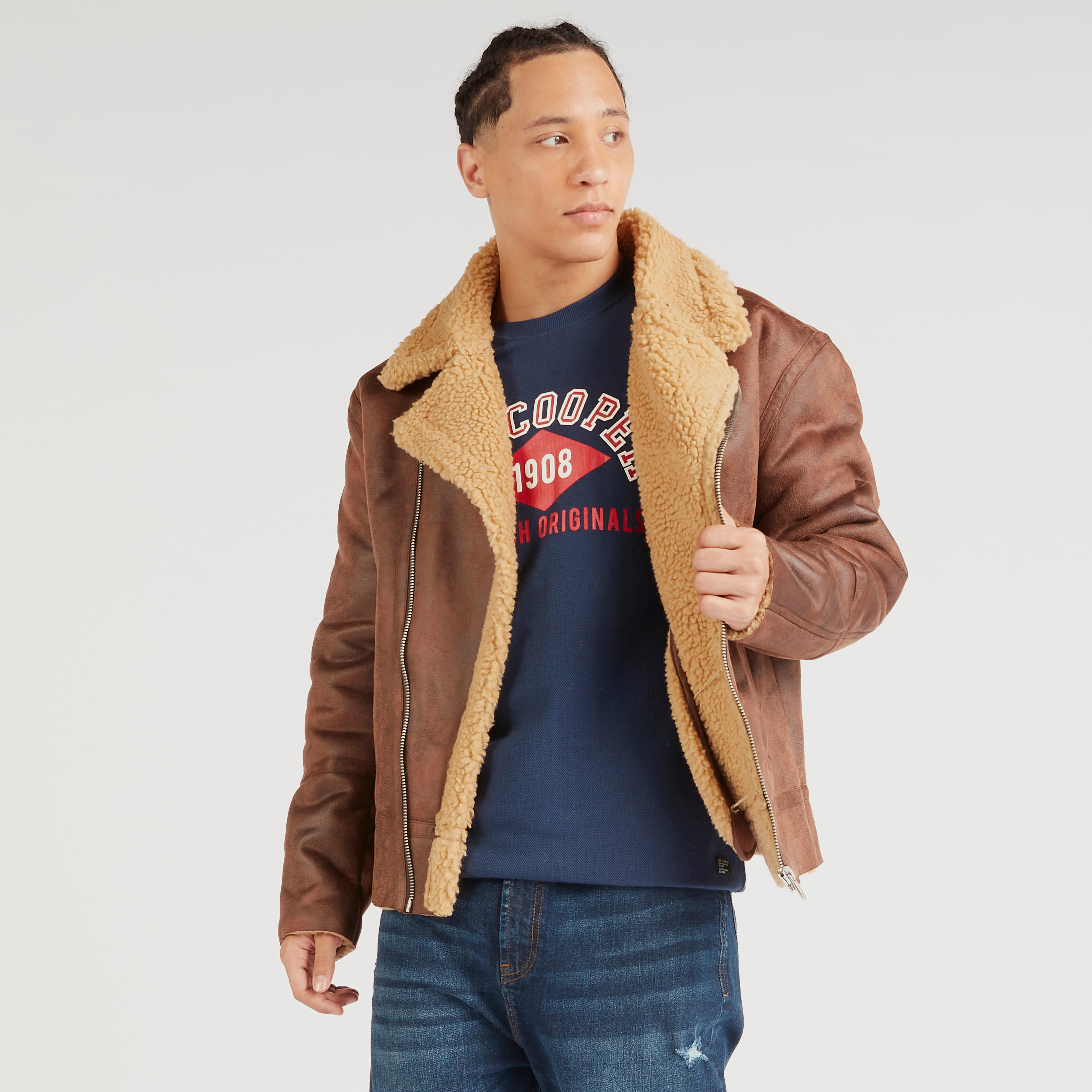 Lee Cooper Zip Through Jacket with Long Sleeves and Pockets-men-clothing-jacketsandblazers-jackets-image-1
