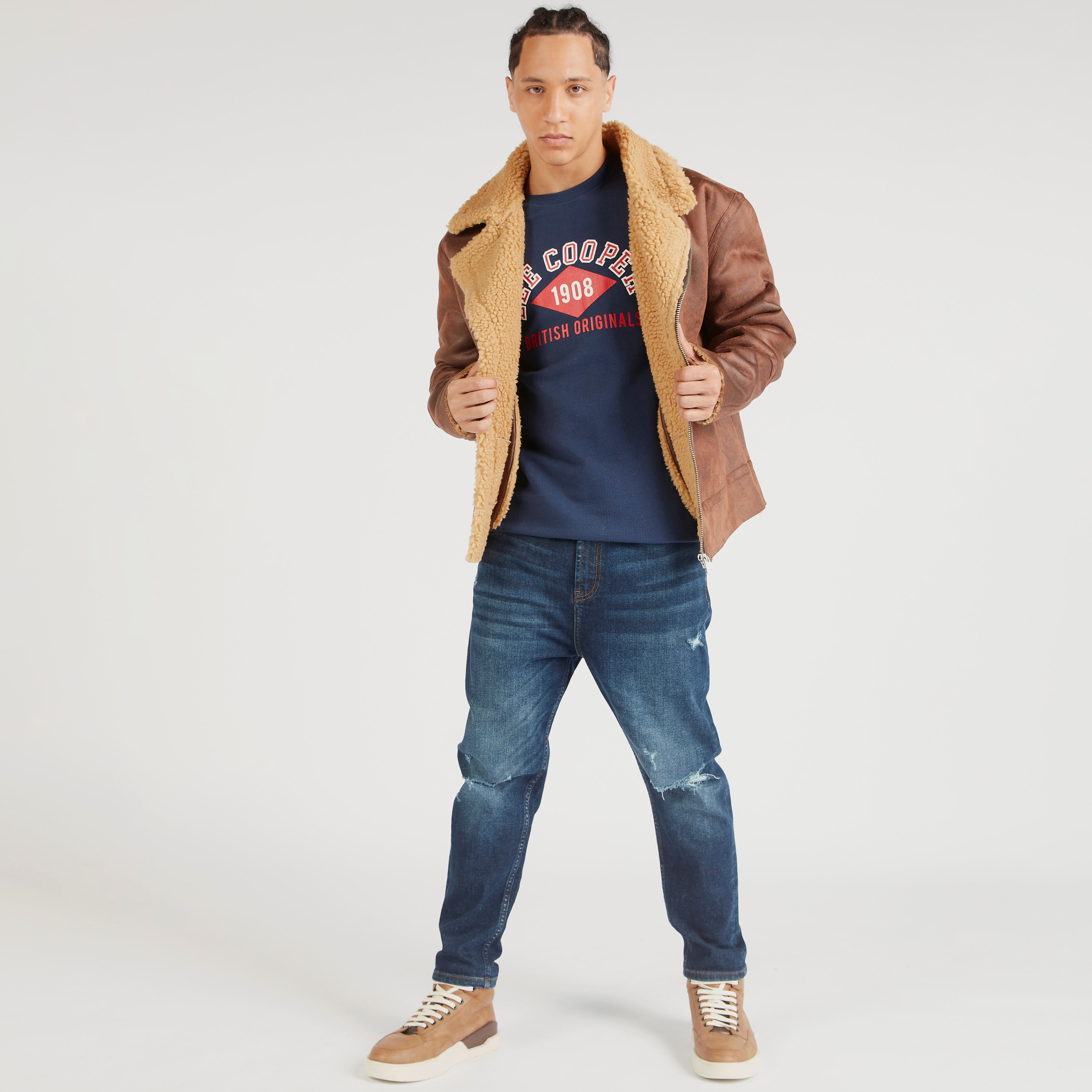 Lee Cooper Zip Through Jacket with Long Sleeves and Pockets-men-clothing-jacketsandblazers-jackets-image-6