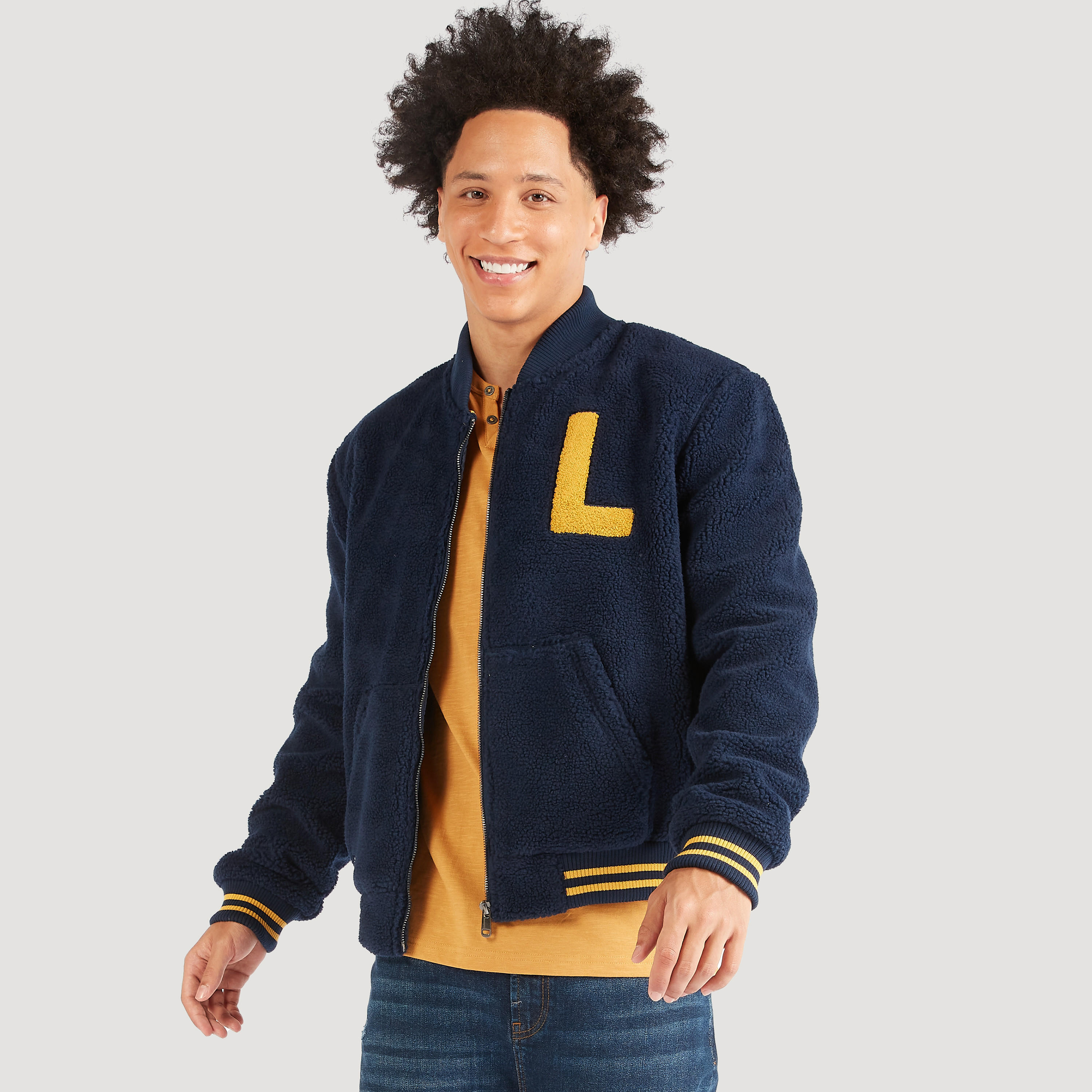Lee Cooper Textured Bomber Jacket with Pockets-men-clothing-jacketsandblazers-jackets-image-1
