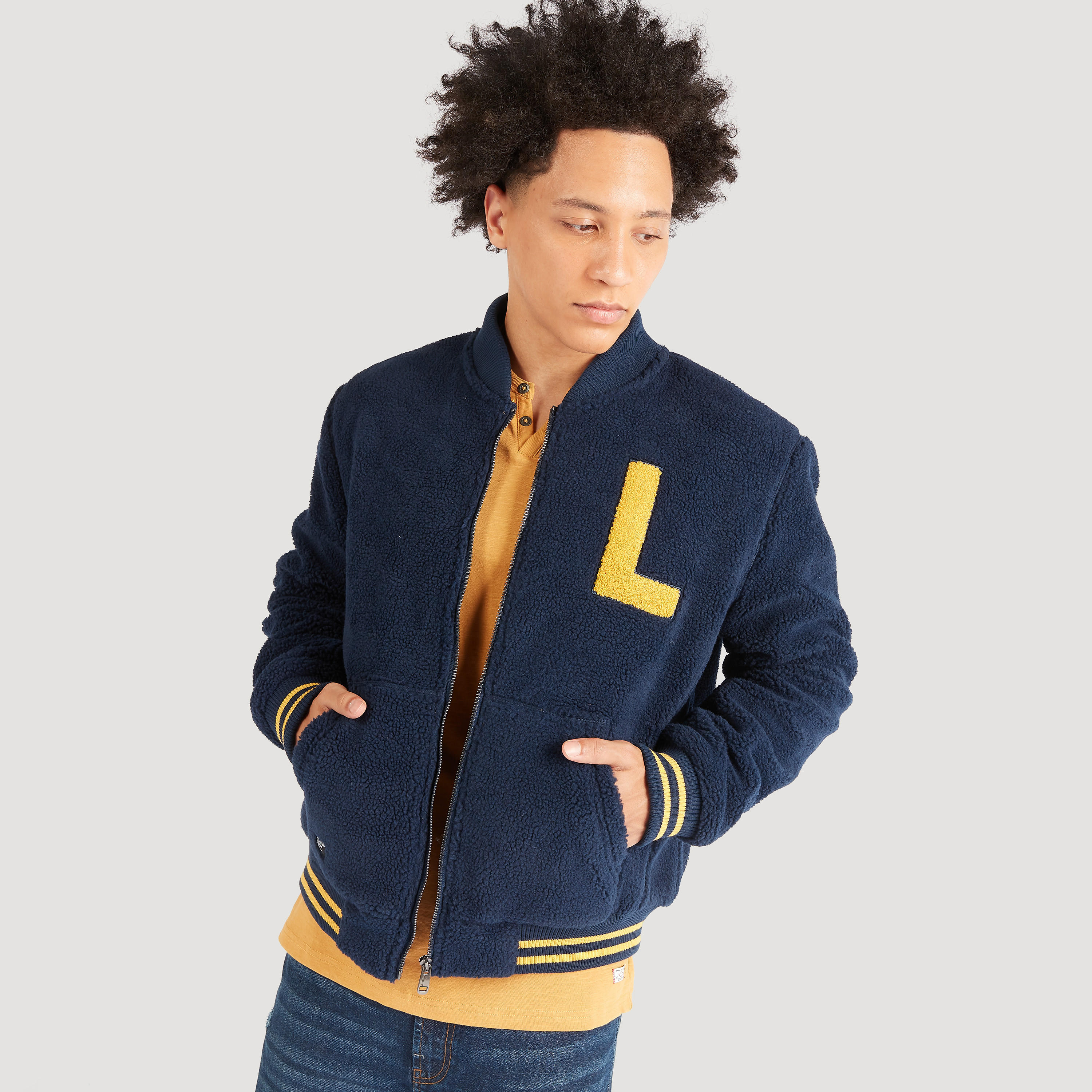 Lee Cooper Textured Bomber Jacket with Pockets-men-clothing-jacketsandblazers-jackets-image-6