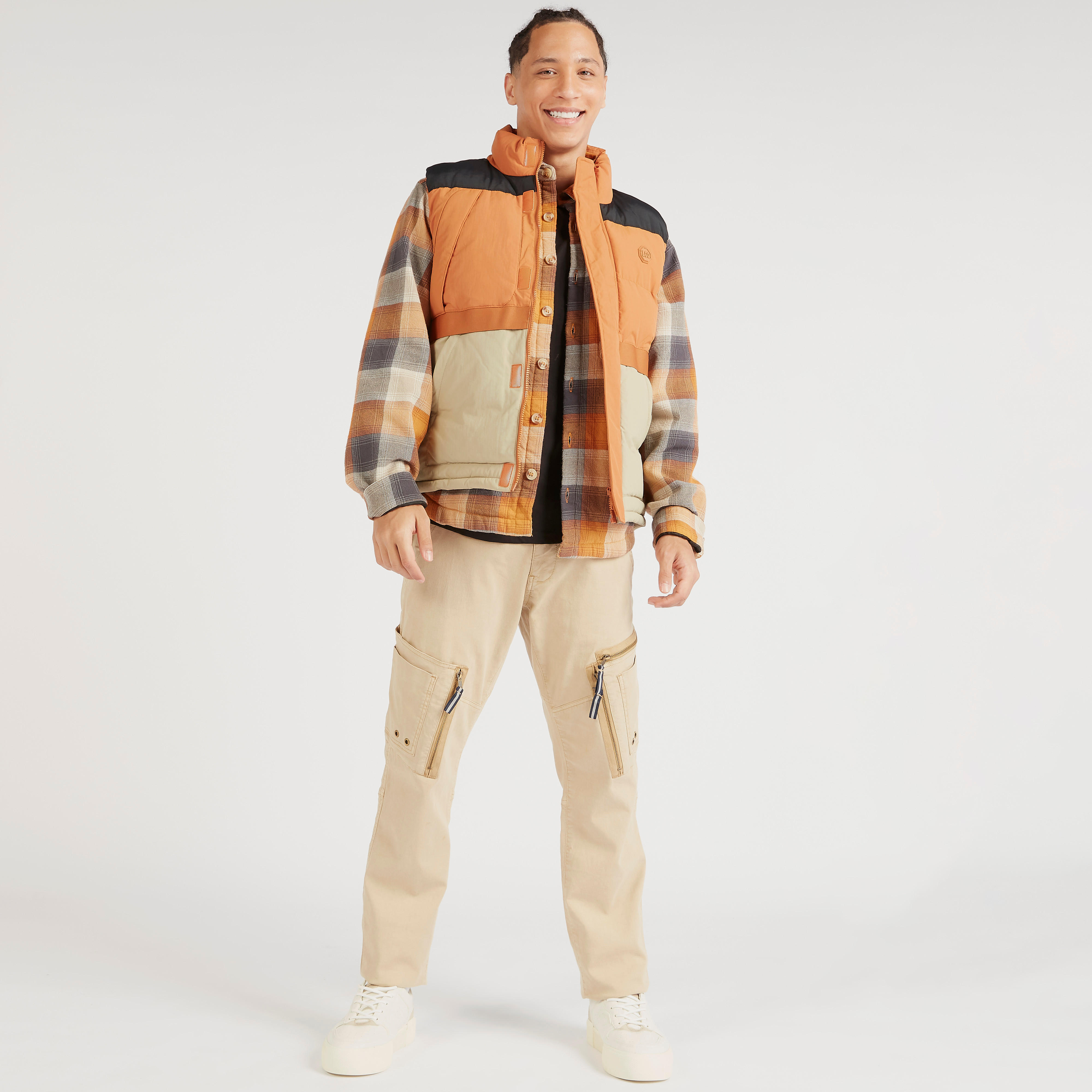 جاكيت جيليه سادة بدون أكمام بسحاب إغلاق من لي كوبر-men-clothing-jacketsandblazers-jackets-image-6