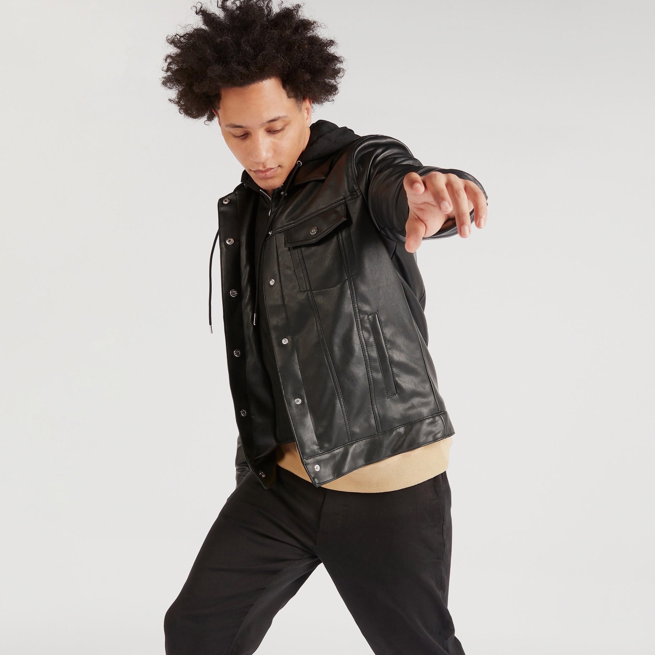 جاكيت سادة بسحّاب وأكمام طويلة وياقة بقبعة من لي كوبر-men-clothing-jacketsandblazers-jackets-image-6