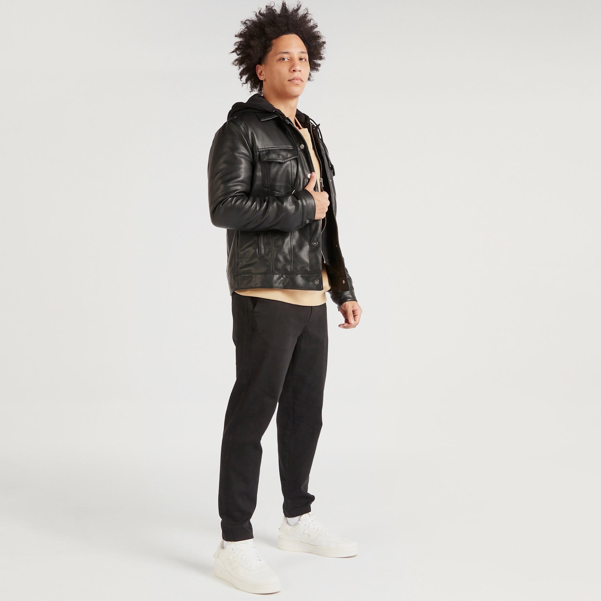 جاكيت سادة بسحّاب وأكمام طويلة وياقة بقبعة من لي كوبر-men-clothing-jacketsandblazers-jackets-image-5