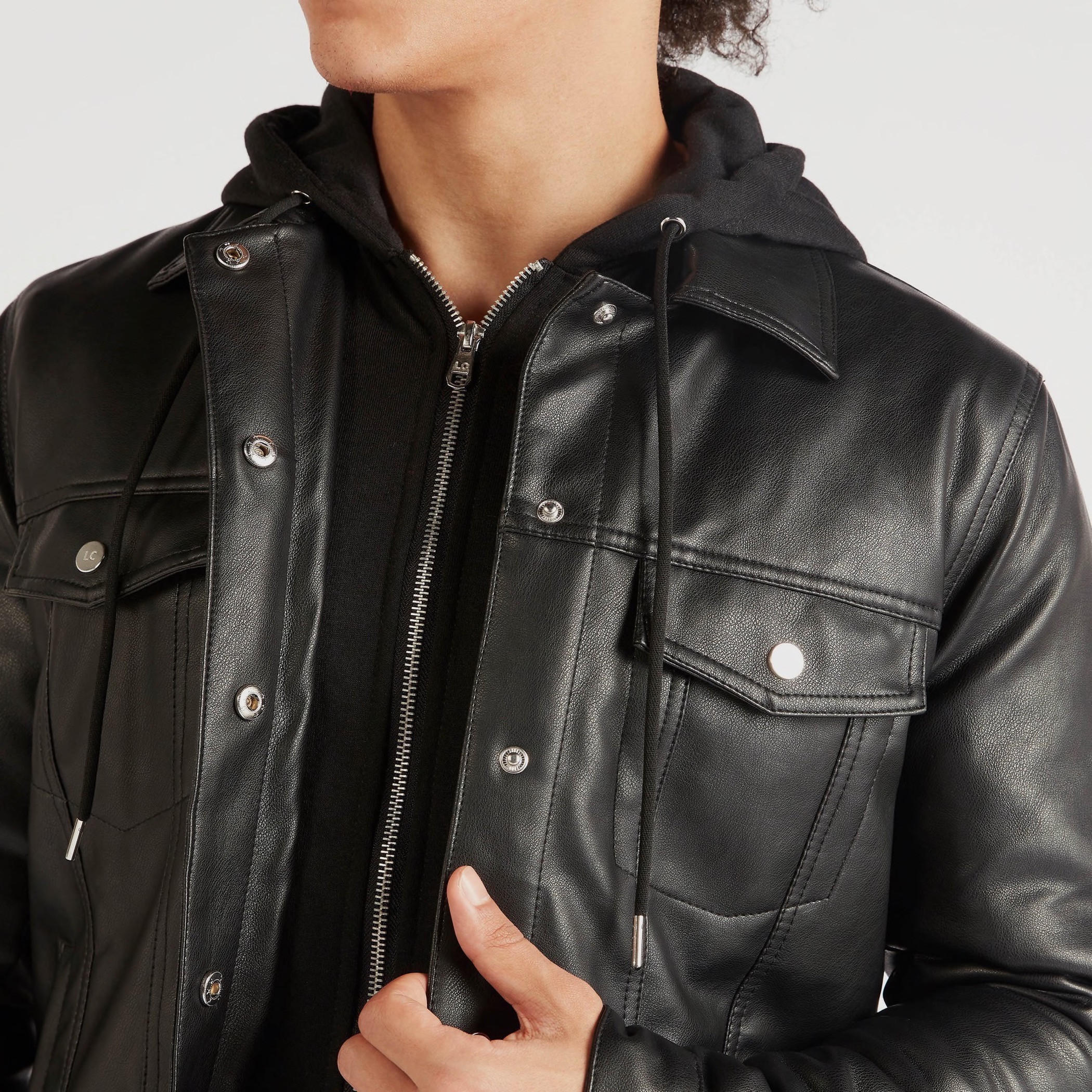 جاكيت سادة بسحّاب وأكمام طويلة وياقة بقبعة من لي كوبر-men-clothing-jacketsandblazers-jackets-image-4