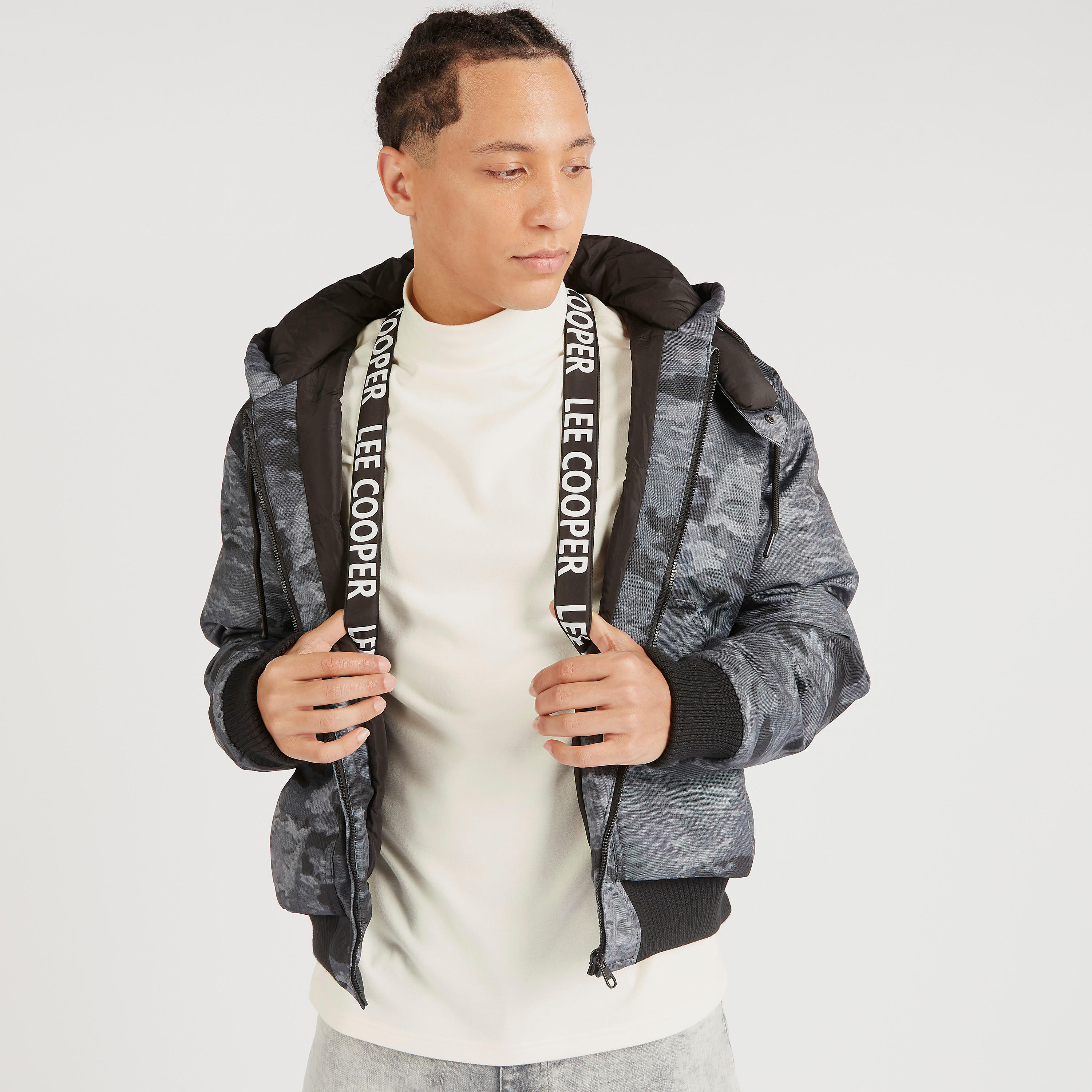 جاكيت بأكمام طويلة وقبعة وسحاب إغلاق وطبعات مموهة من لي كوبر-men-clothing-jacketsandblazers-jackets-image-8