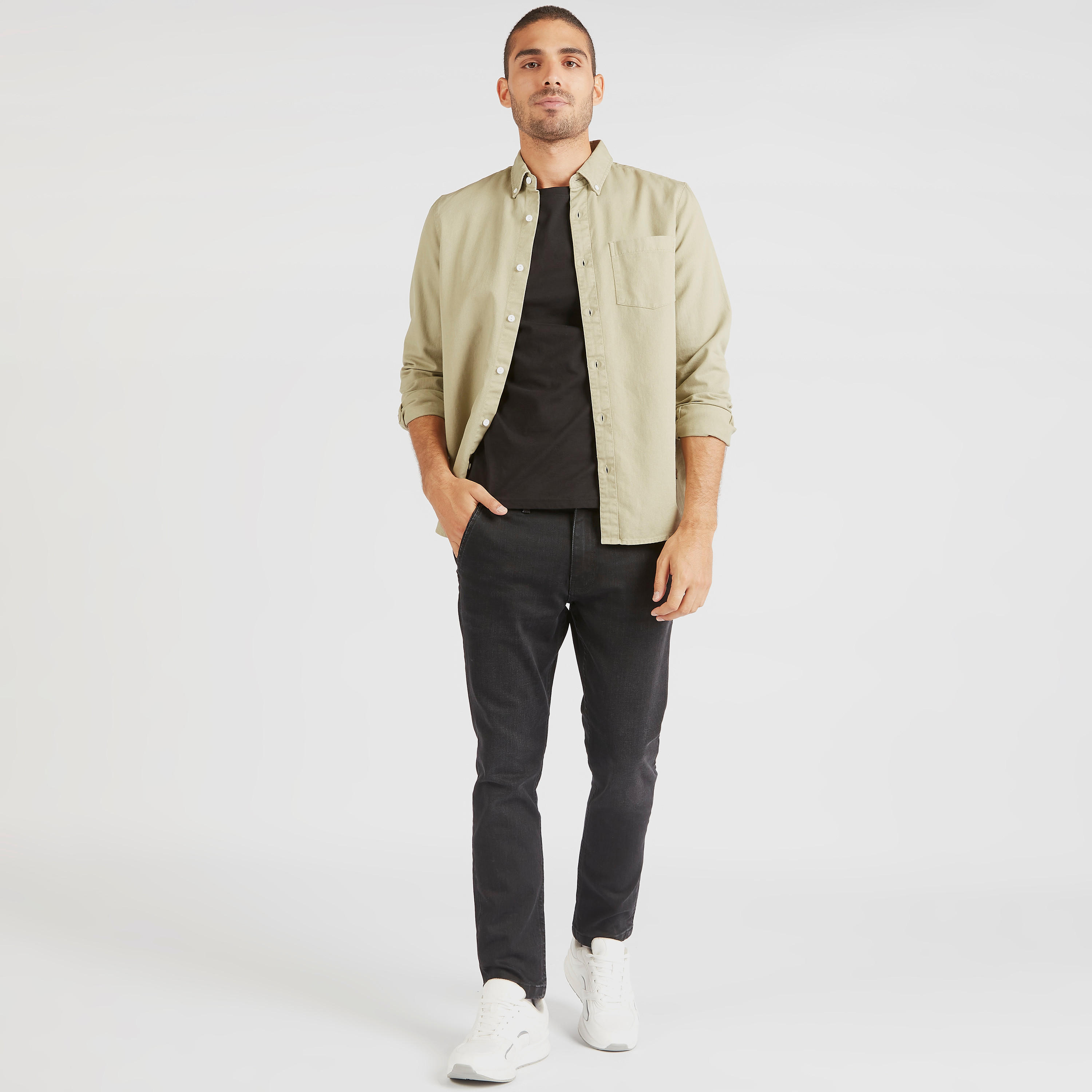Lee Cooper Solid Shirt with Long Sleeves and Pocket-men-clothing-shirts-image-2