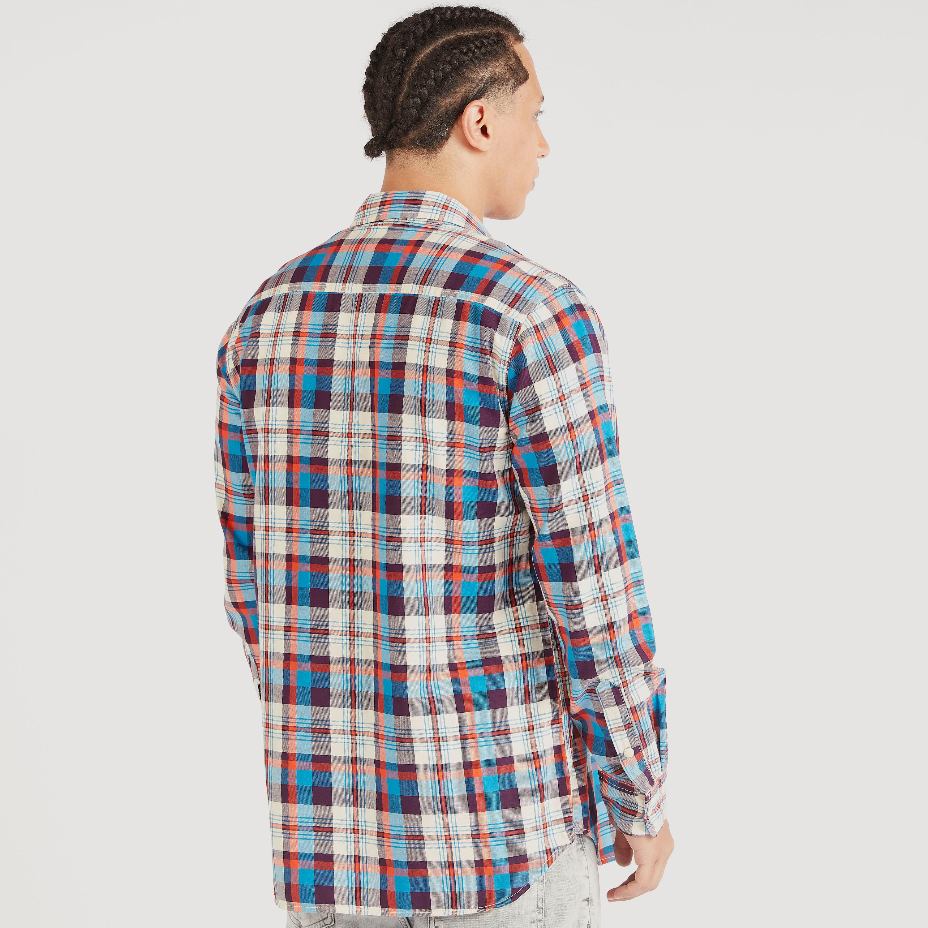 قميص كاروهات بأكمام طويلة وجيوب من لي كوبر-men-clothing-shirts-image-4
