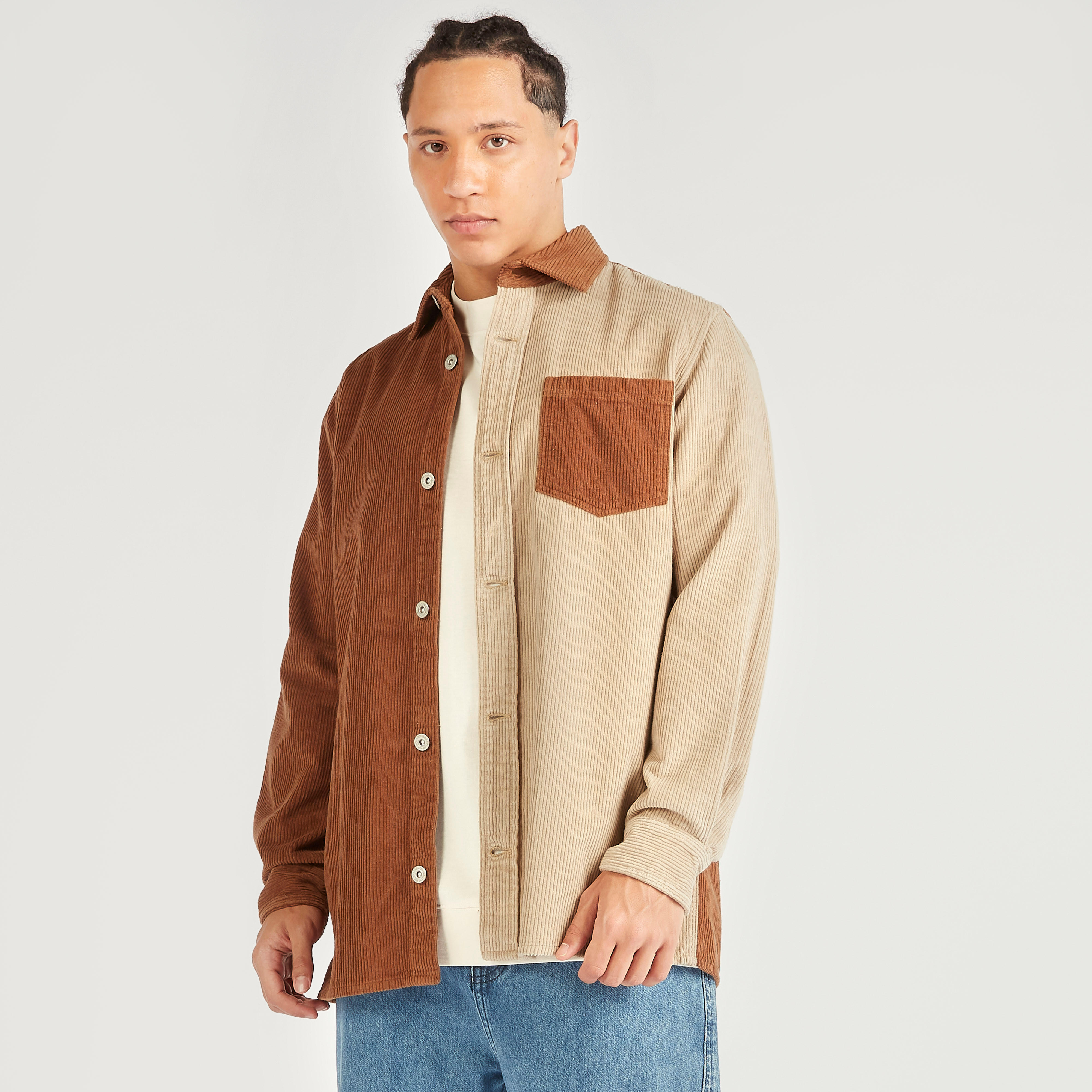 قميص كتل ملوّنة بجيب على الصدر من لي كوبر-men-clothing-shirts-image-1