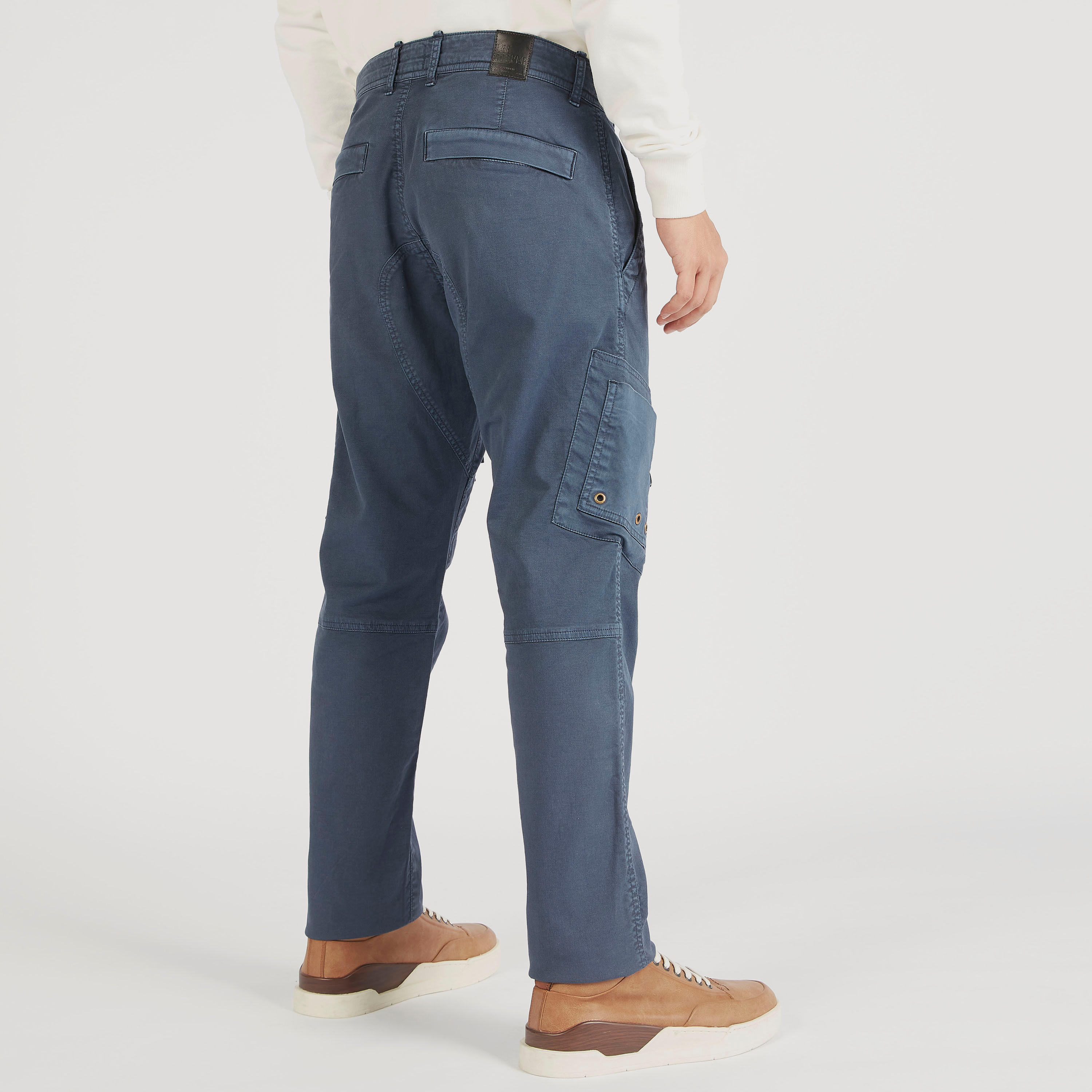 Lee Cooper Denim Cargo Pants with Button Closure and Pockets-men-clothing-bottoms-trousersandchinos-chinos-image-4