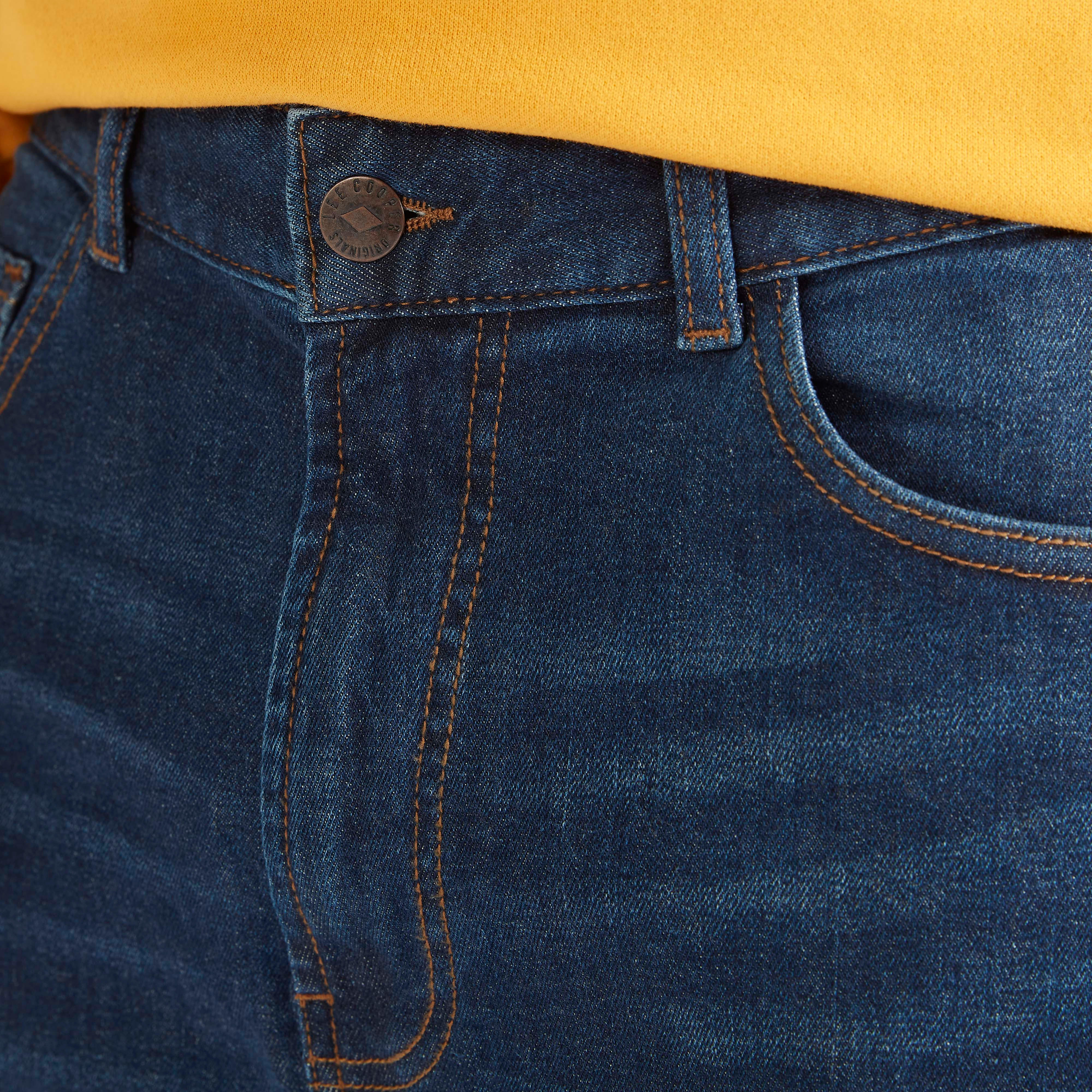 Lee Cooper Distressed Mid-Rise Jeans with Pockets-men-clothing-bottoms-jeans-image-3