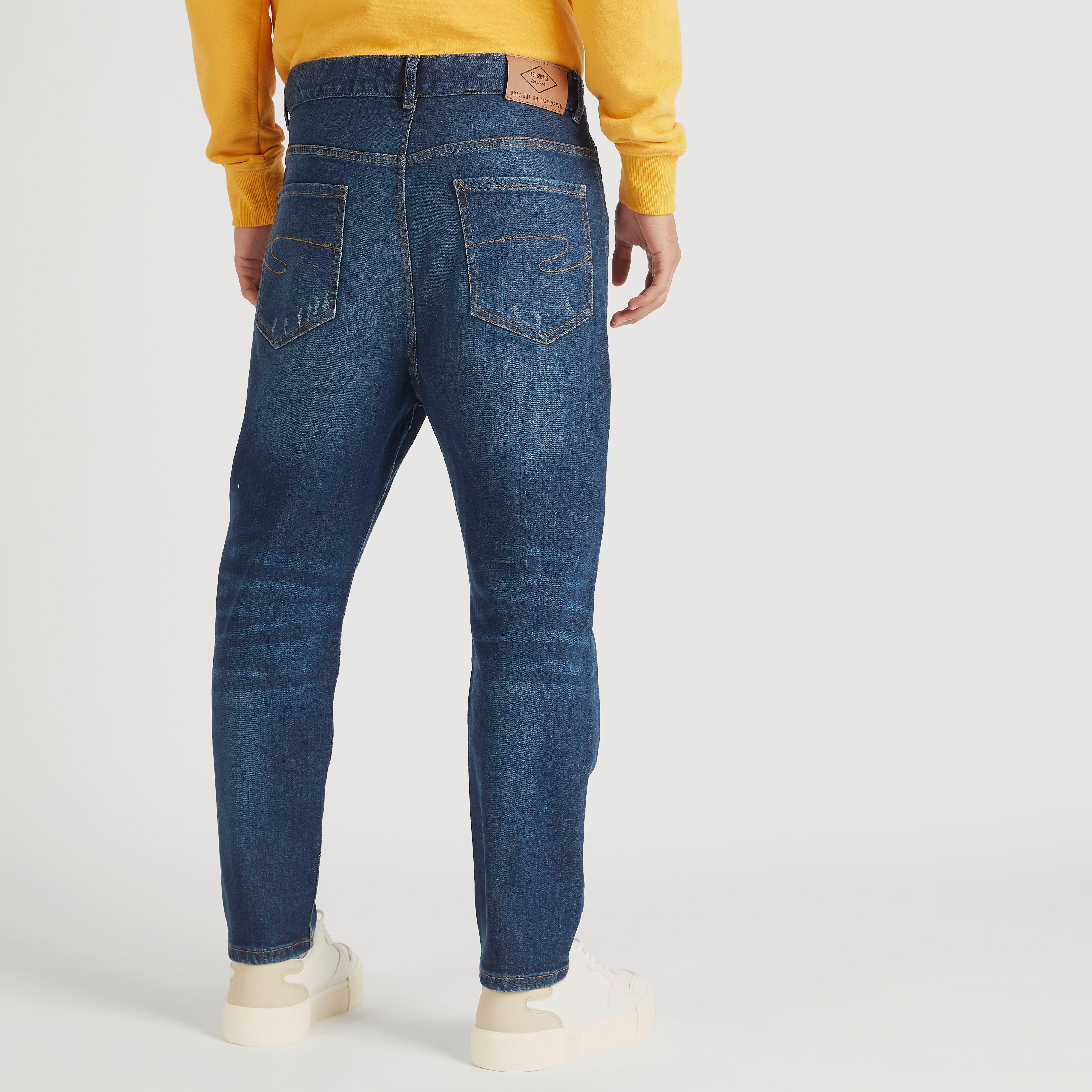 Lee Cooper Distressed Mid-Rise Jeans with Pockets-men-clothing-bottoms-jeans-image-4