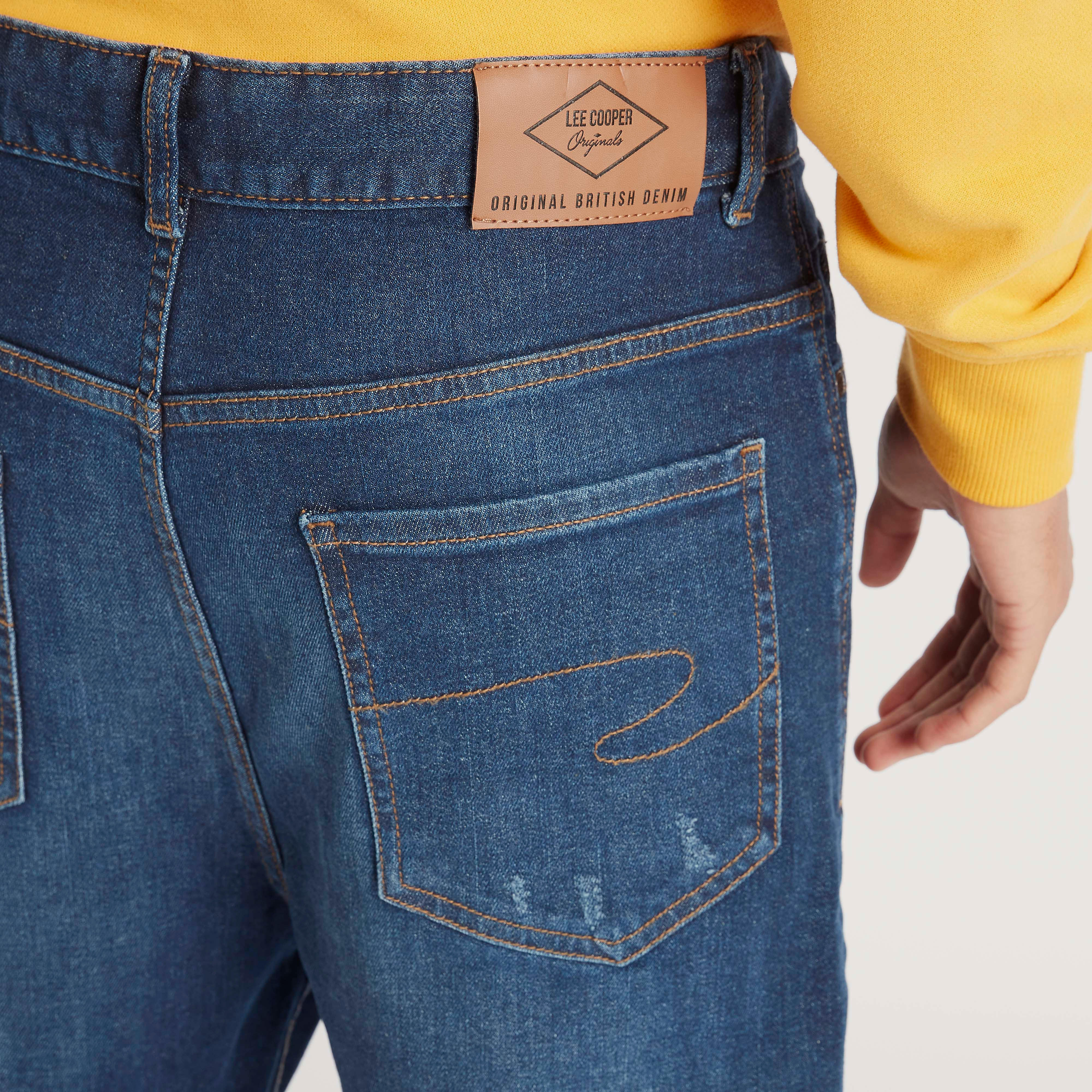 Lee Cooper Distressed Mid-Rise Jeans with Pockets-men-clothing-bottoms-jeans-image-5