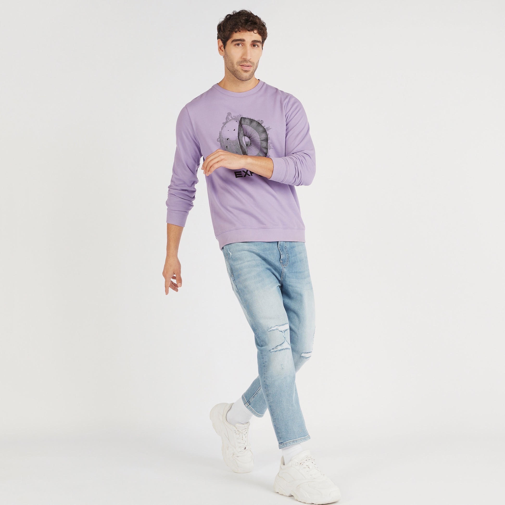 بنطلون جينز ممزّق بقصّة سليم وخصر متوسط الارتفاع وجيوب من لي كوبر-men-clothing-bottoms-jeans-image-3