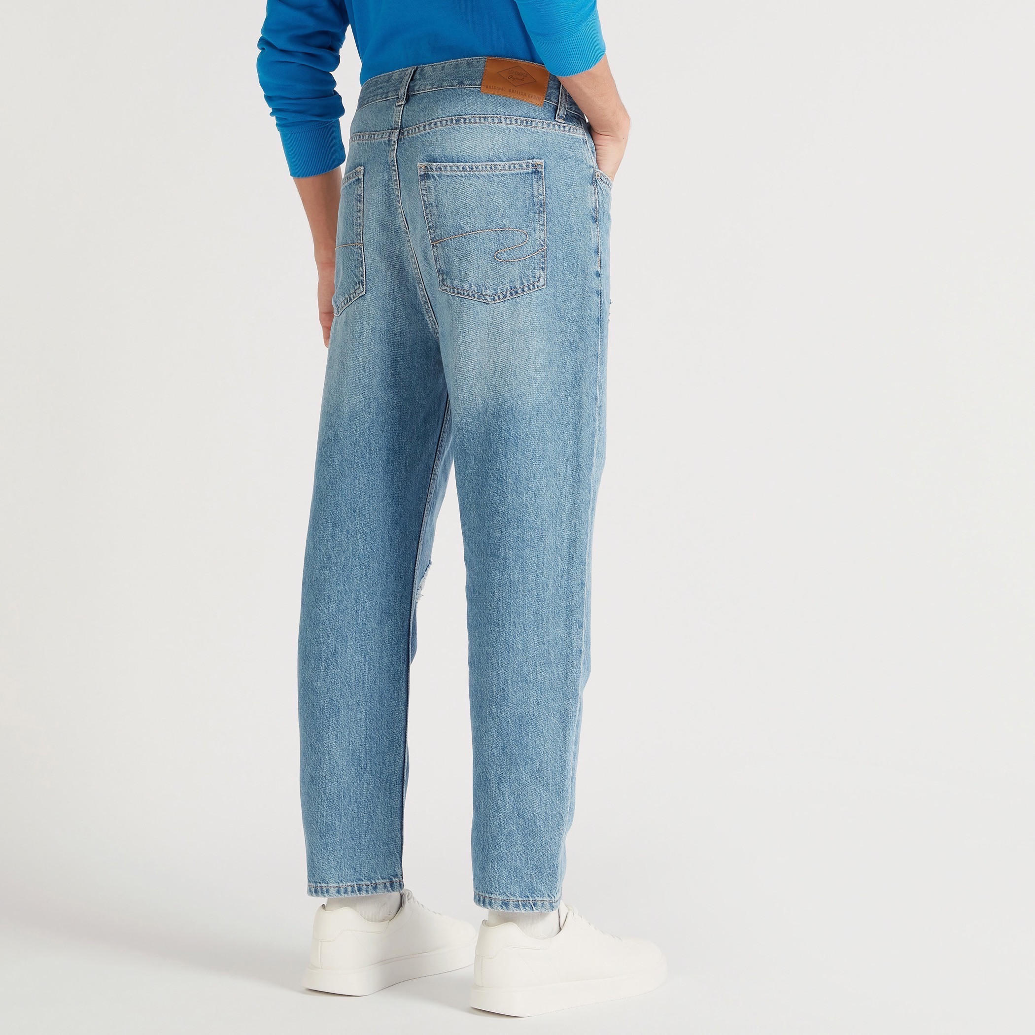 بنطلون جينز دينم مضلع بزر إغلاق وجيوب من لي كوبر-men-clothing-bottoms-jeans-image-4