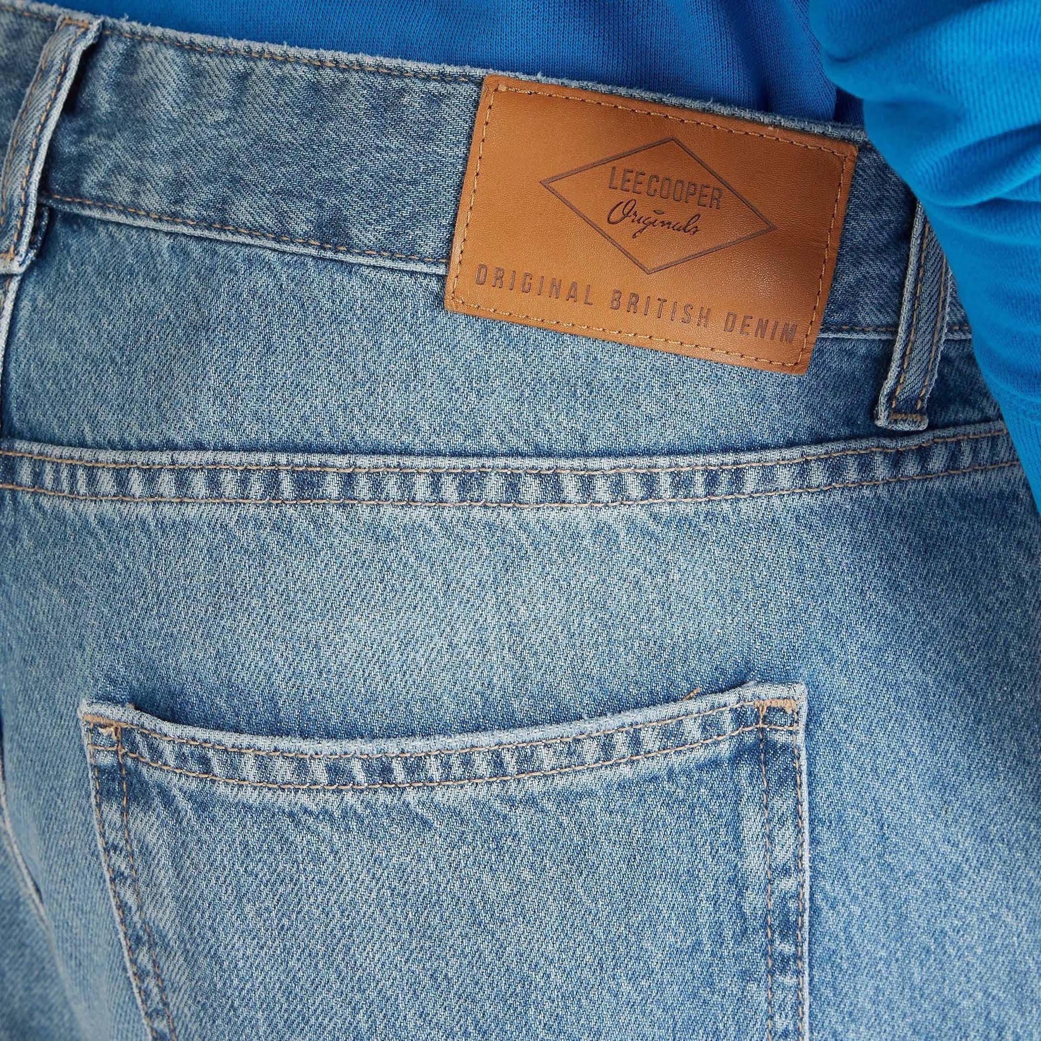 بنطلون جينز دينم مضلع بزر إغلاق وجيوب من لي كوبر-men-clothing-bottoms-jeans-image-5