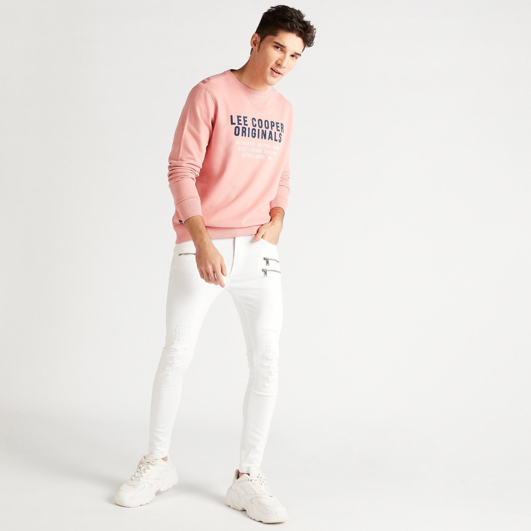Lee Cooper Solid Jeans with Zip Accents and Pockets-men-clothing-bottoms-jeans-image-2