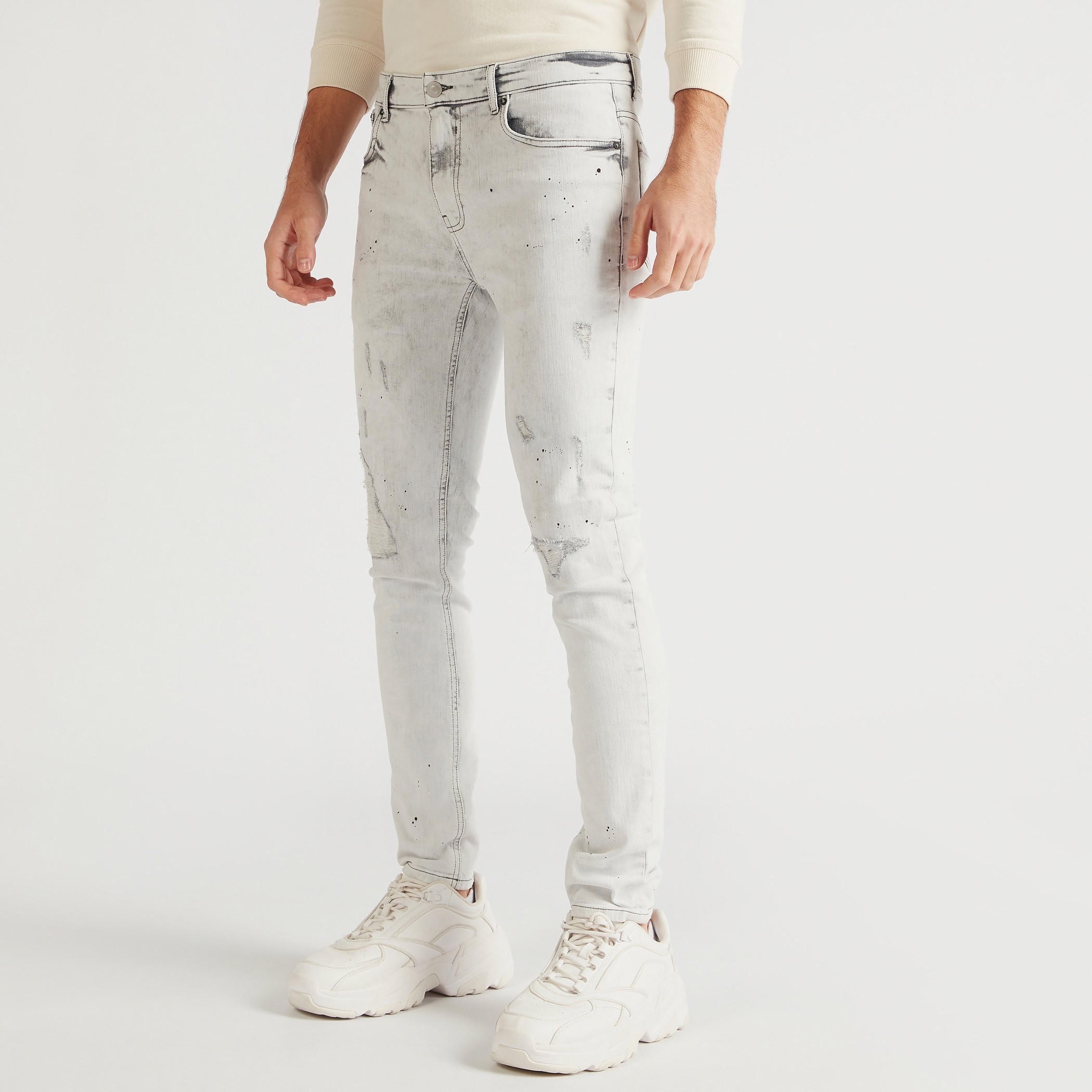 بنطلون جينز دينم مشطوف بزر للإغلاق من لي كوبر-men-clothing-bottoms-jeans-image-6