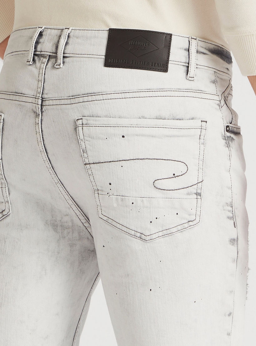 بنطلون جينز دينم مشطوف بزر للإغلاق من لي كوبر-men-clothing-bottoms-jeans-image-1