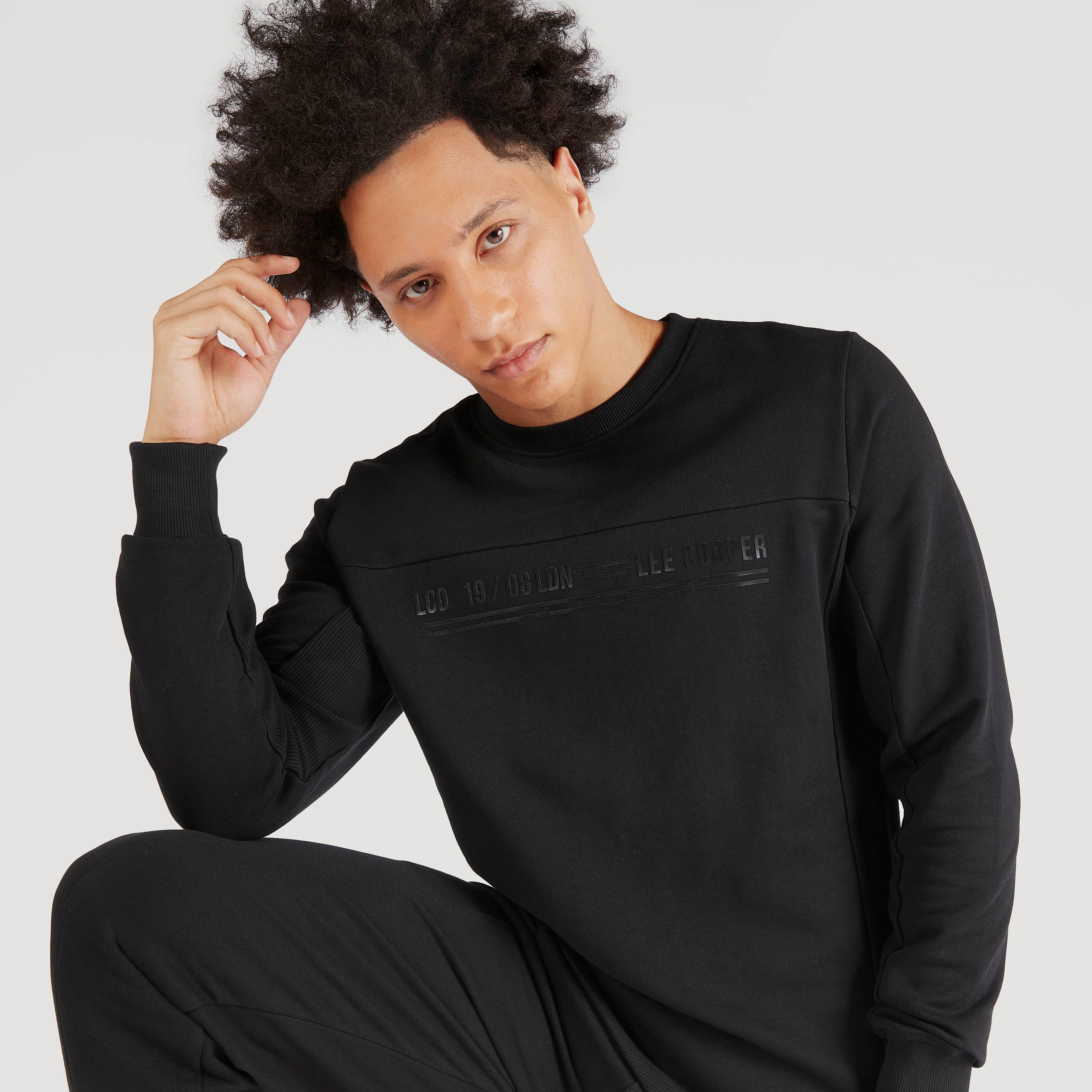 سويت شيرت بياقة ضيّقة وأكمام طويلة وطبعات من لي كوبر-men-winterwear-hoodiesandsweatshirts-image-6