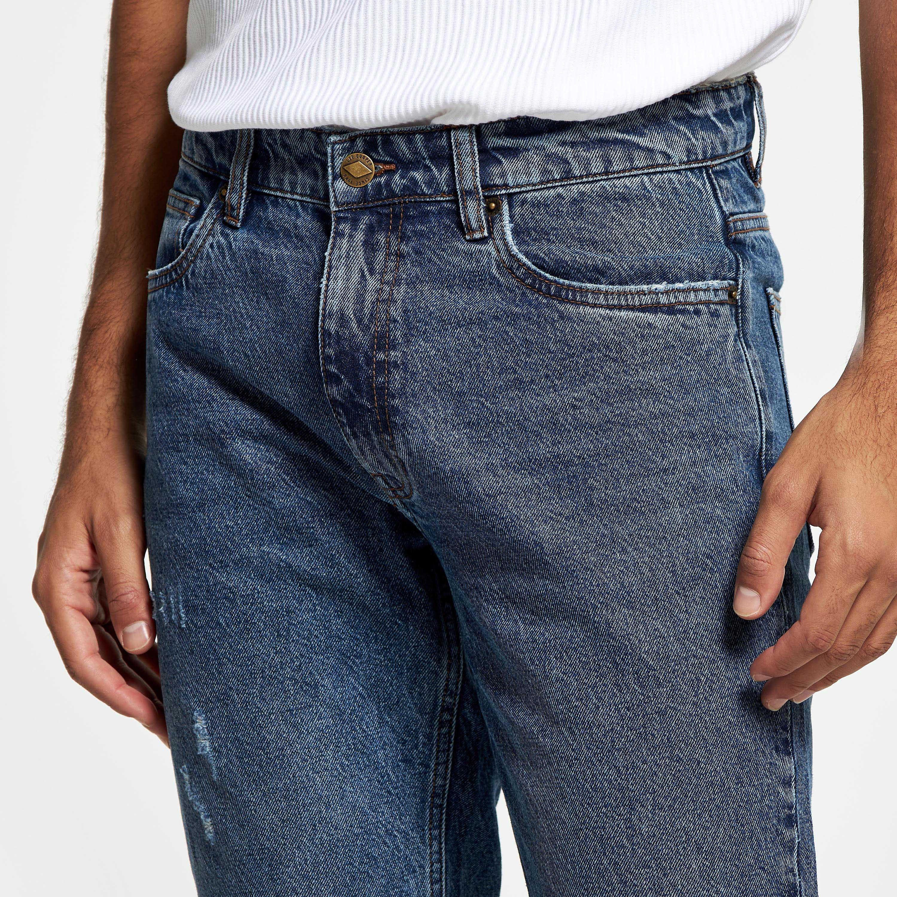 Lee Cooper Distressed Jeans with Button Closure and Pockets-men-clothing-bottoms-jeans-image-4