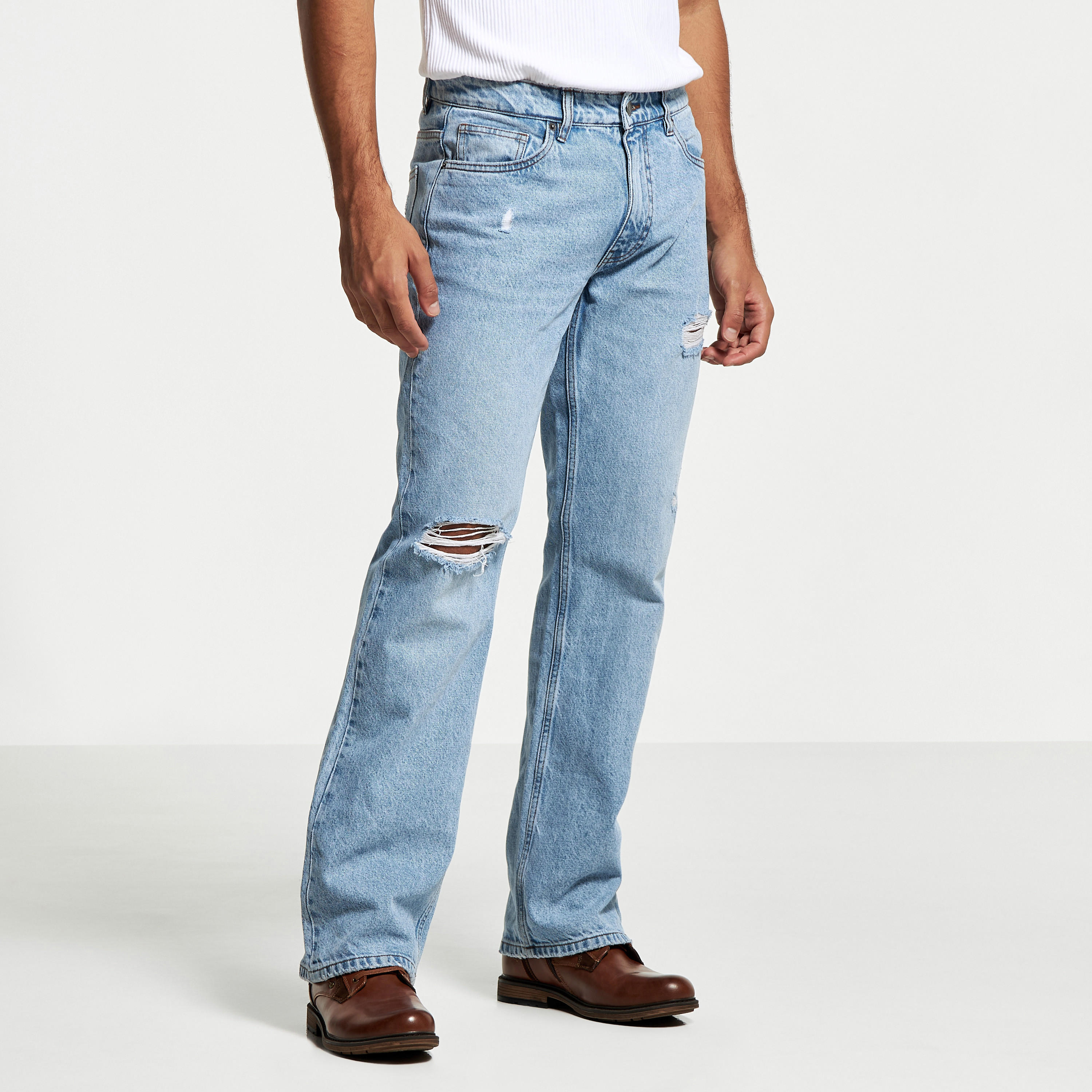Lee Cooper Distressed Jeans with Button Closure and Pockets-men-clothing-bottoms-jeans-image-9