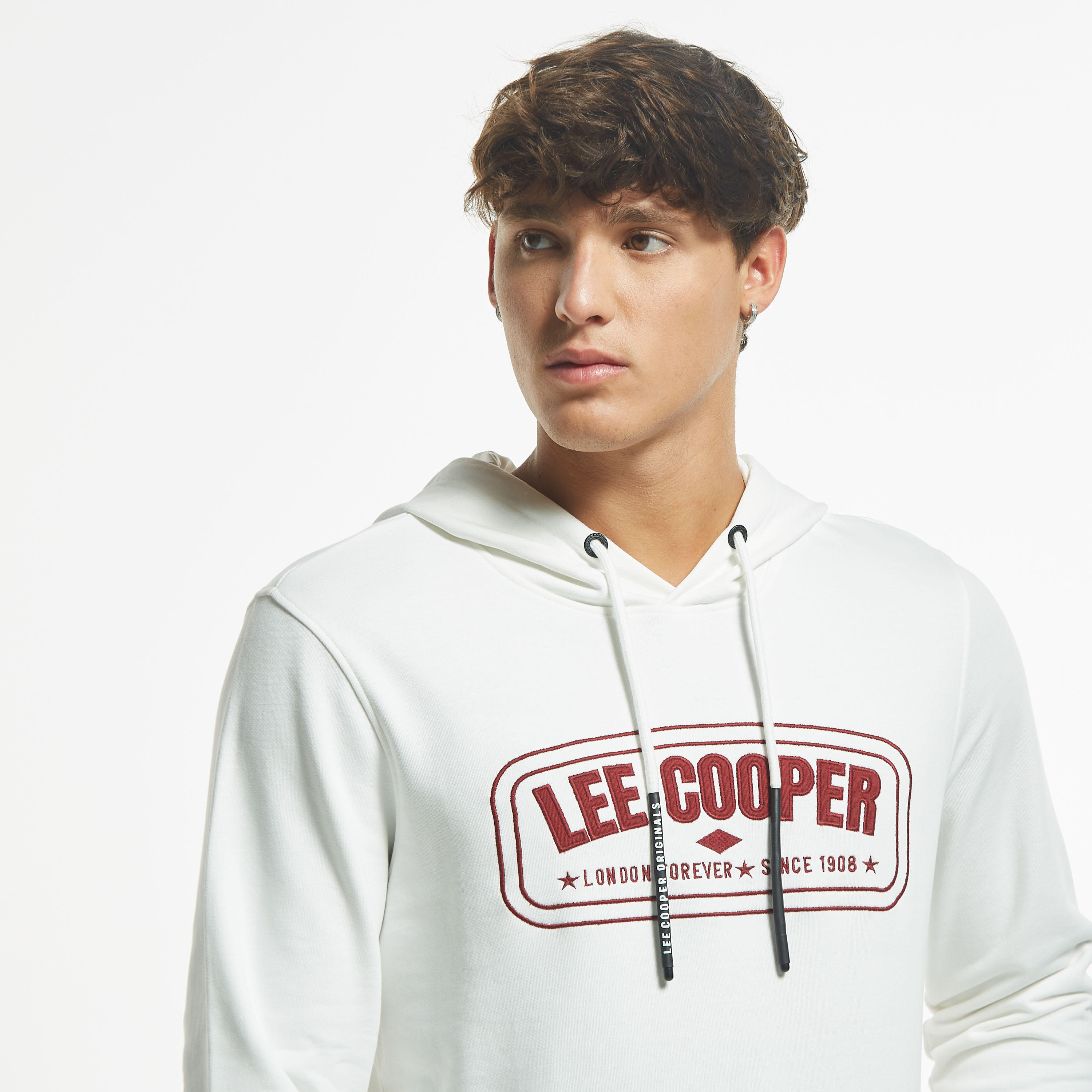 Lee Cooper Logo Print Hoodie with Kangaroo Pocket-men-winterwear-hoodiesandsweatshirts-image-9