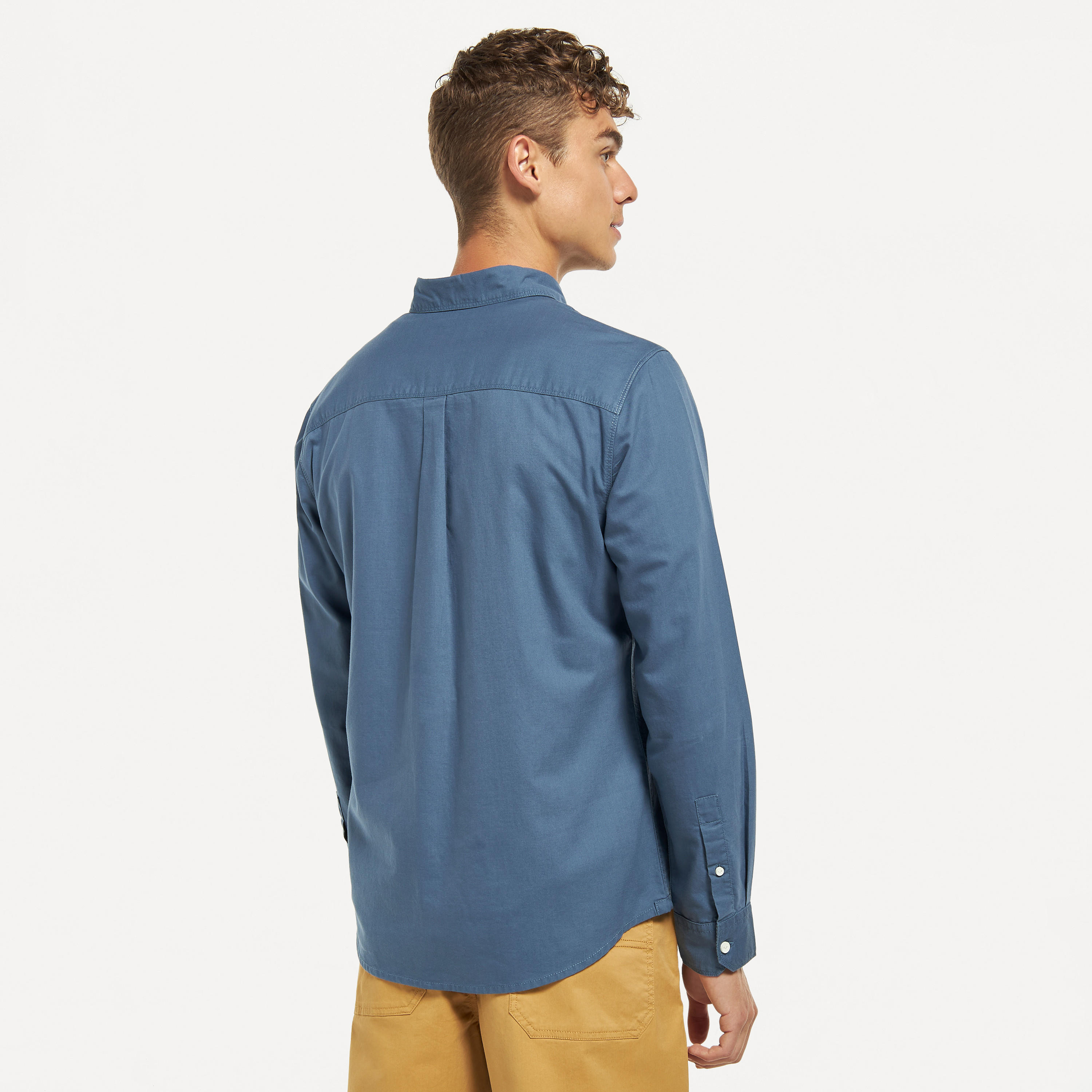 قميص أكسفورد سادة بأكمام طويلة وجيب من لي كوبر-men-clothing-shirts-image-3