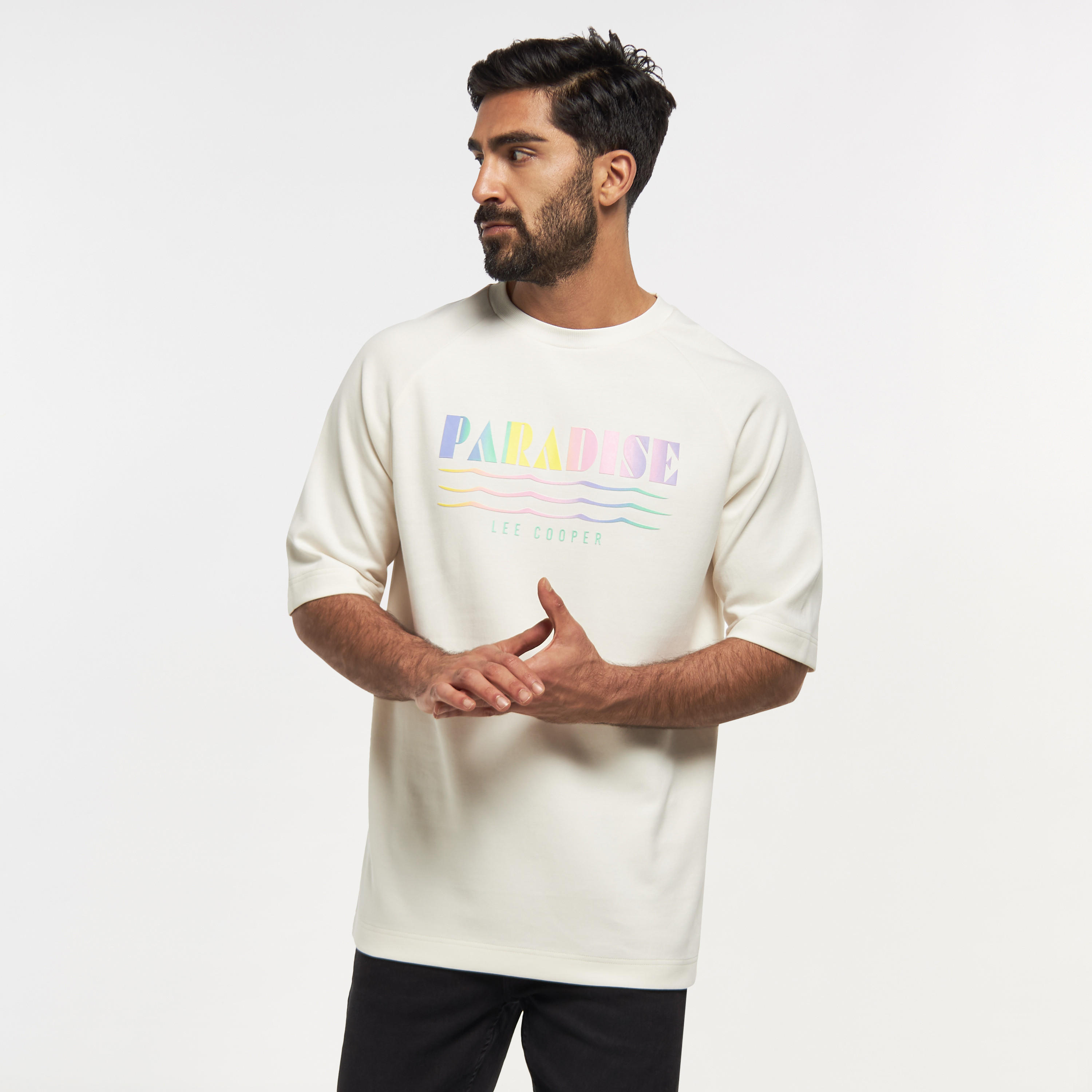 Lee Cooper Printed Oversized T-shirt with Crew Neck-men-clothing-tshirtsandpolos-tshirts-image-1