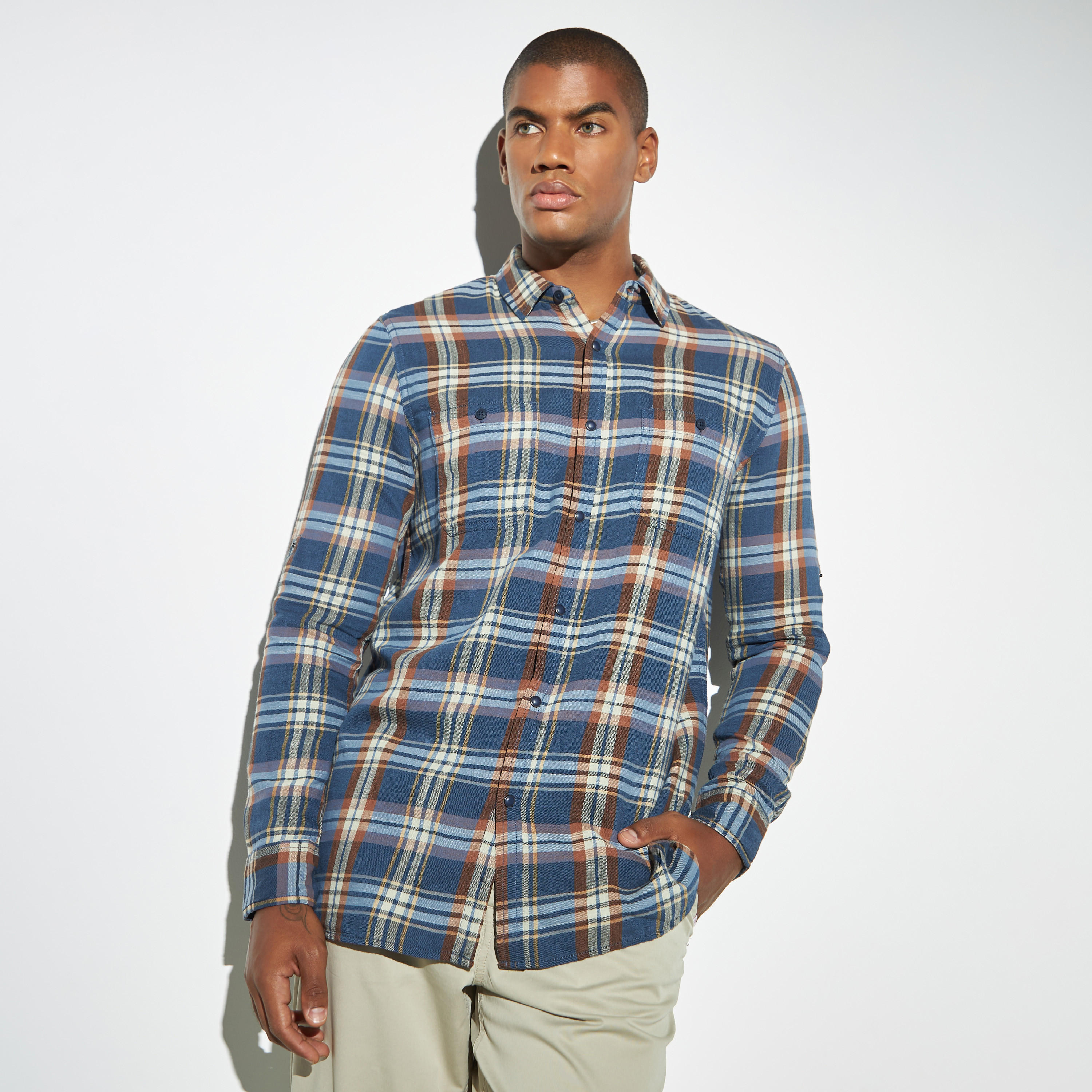 قميص كاروهات بأكمام طويلة وجيوب من لي كوبر-men-clothing-shirts-image-2