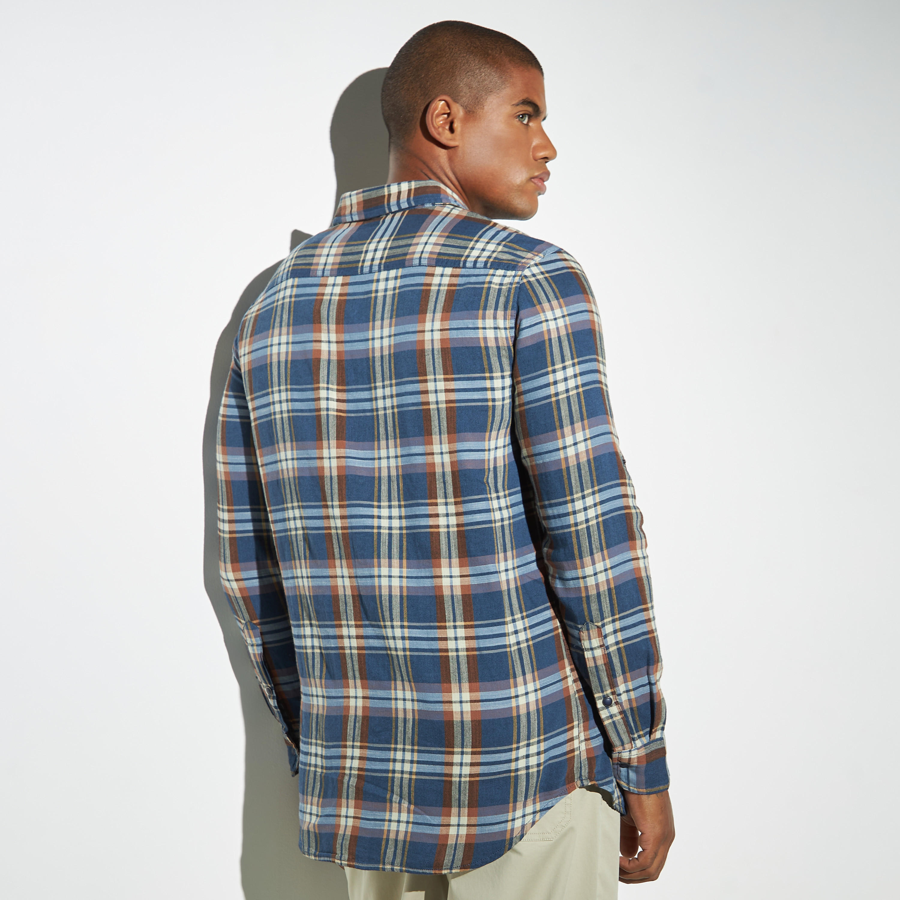 قميص كاروهات بأكمام طويلة وجيوب من لي كوبر-men-clothing-shirts-image-3