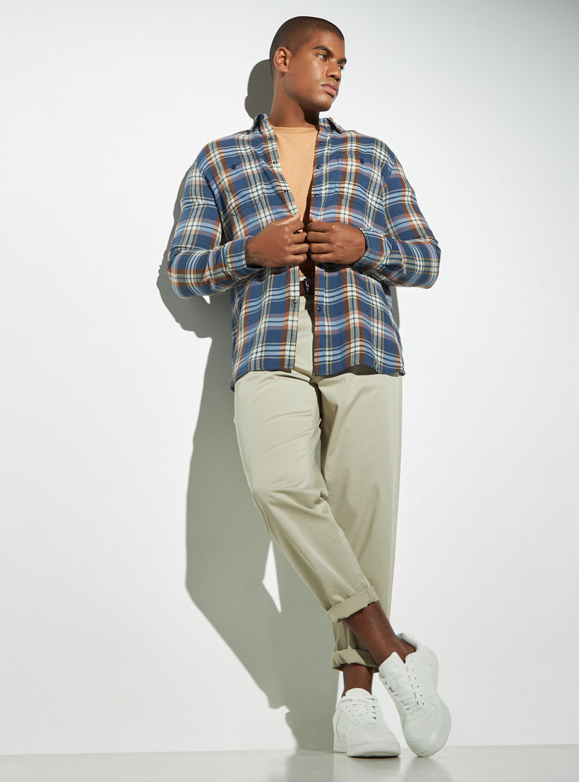قميص كاروهات بأكمام طويلة وجيوب من لي كوبر-men-clothing-shirts-image-4