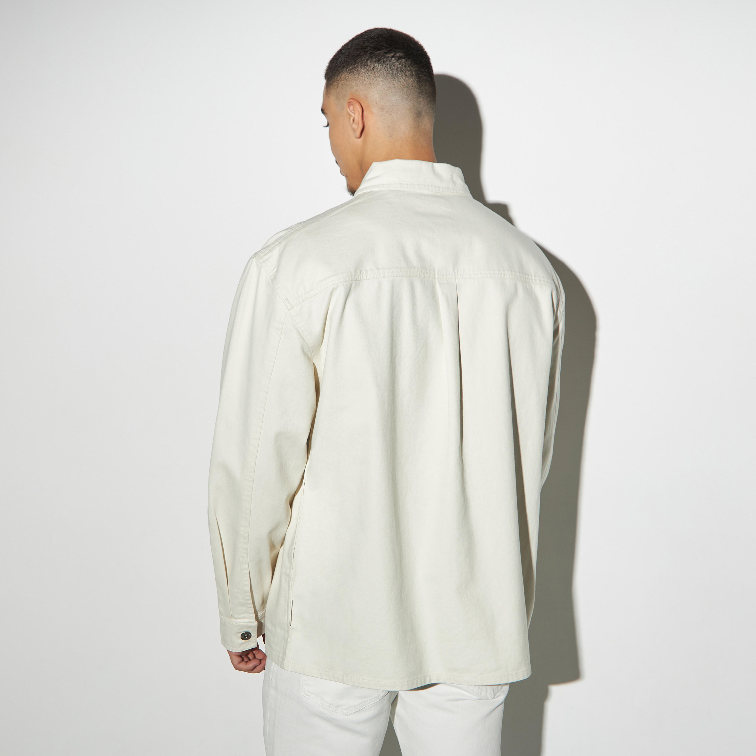 Lee Cooper Solid Oversized Twill Shacket with Flap Pockets and Long Sleeves-men-clothing-jacketsandblazers-jackets-image-3