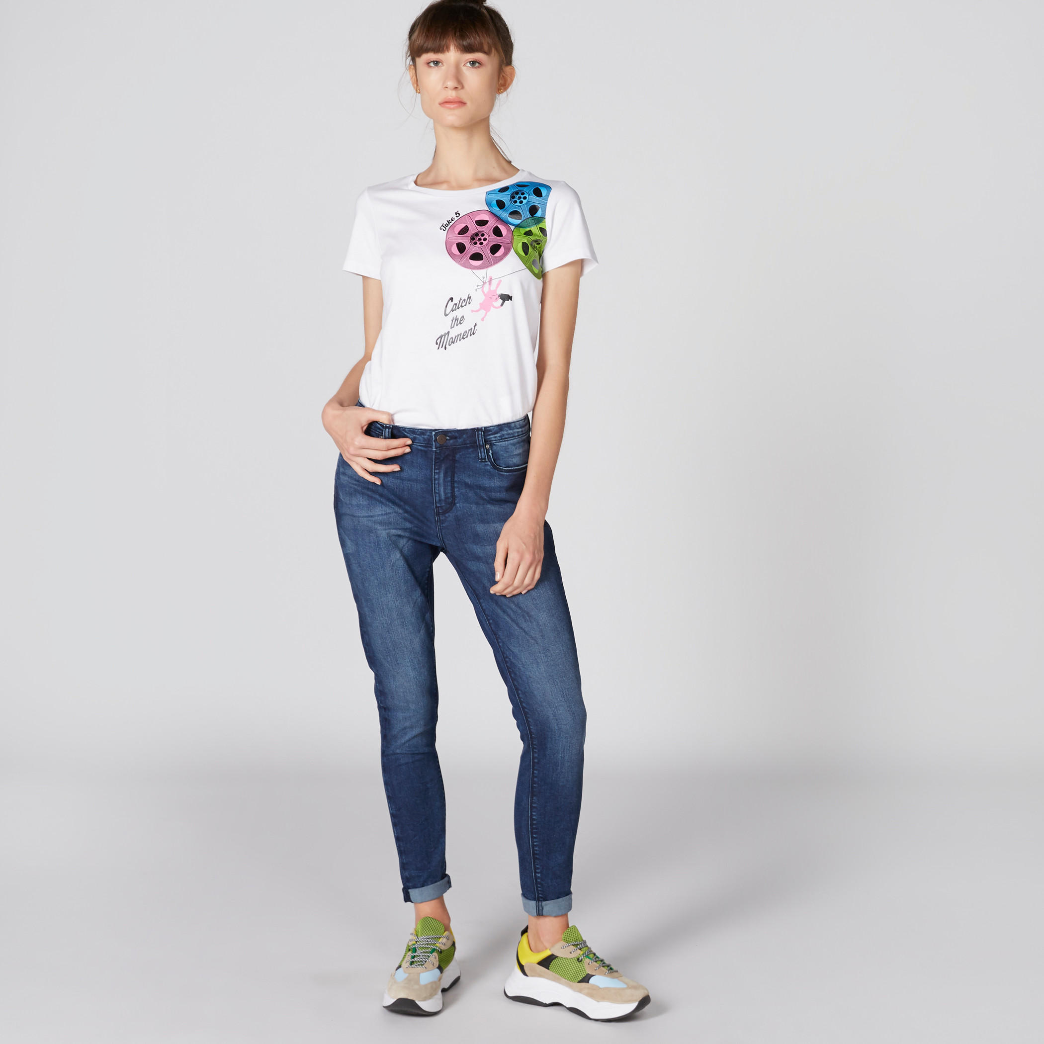 Bossini Printed T-Shirt with Round Neck and Short Sleeves-women-clothing-tshirts-image-3