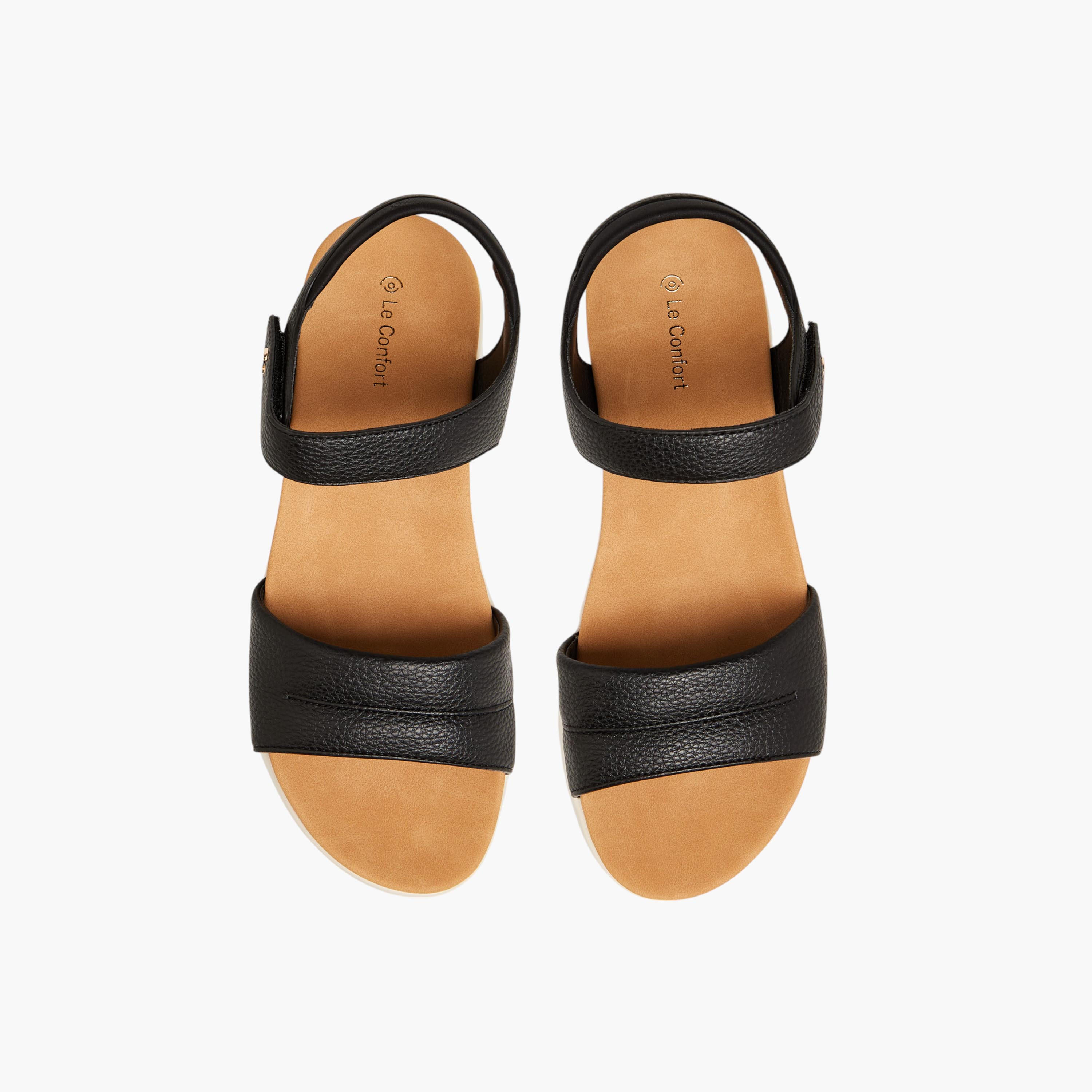 Le Confort Solid Sandals with Hook and Loop Closure-women-shoes-sandals-heeled-image-1