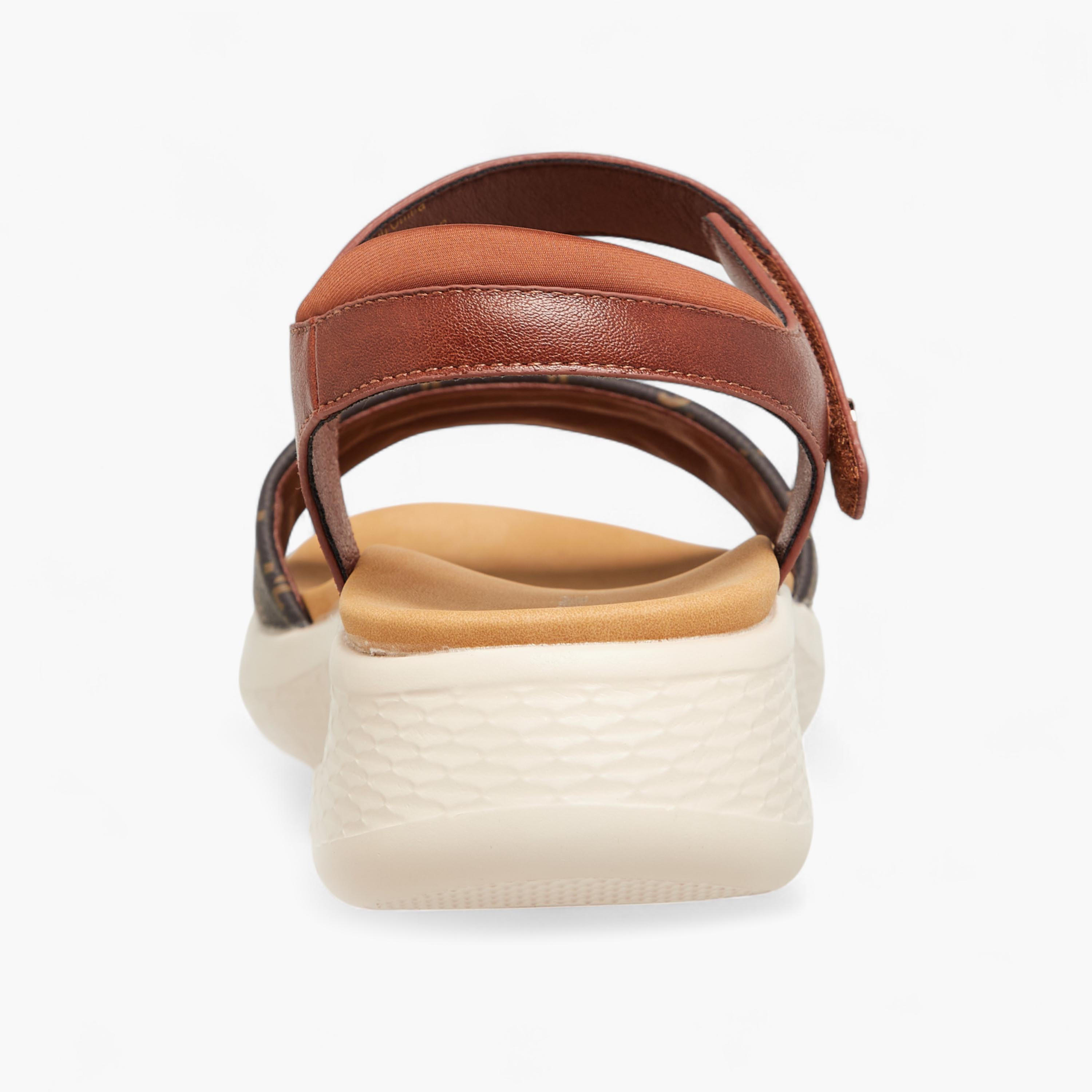 Le Confort Monogram Print Sandals with Hook and Loop Closure-women-shoes-sandals-heeled-image-4