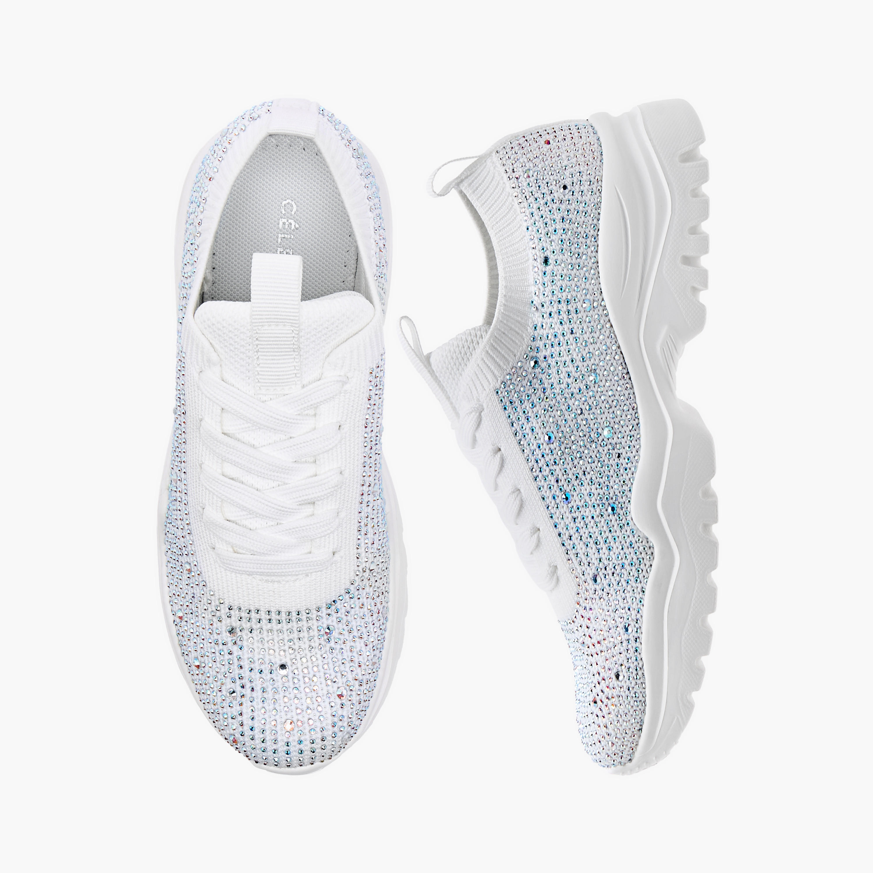 Celeste Girls' Embellished Sneakers with Chunky Sole and Lace-Up Closure-girls-shoes-sneakers-image-1