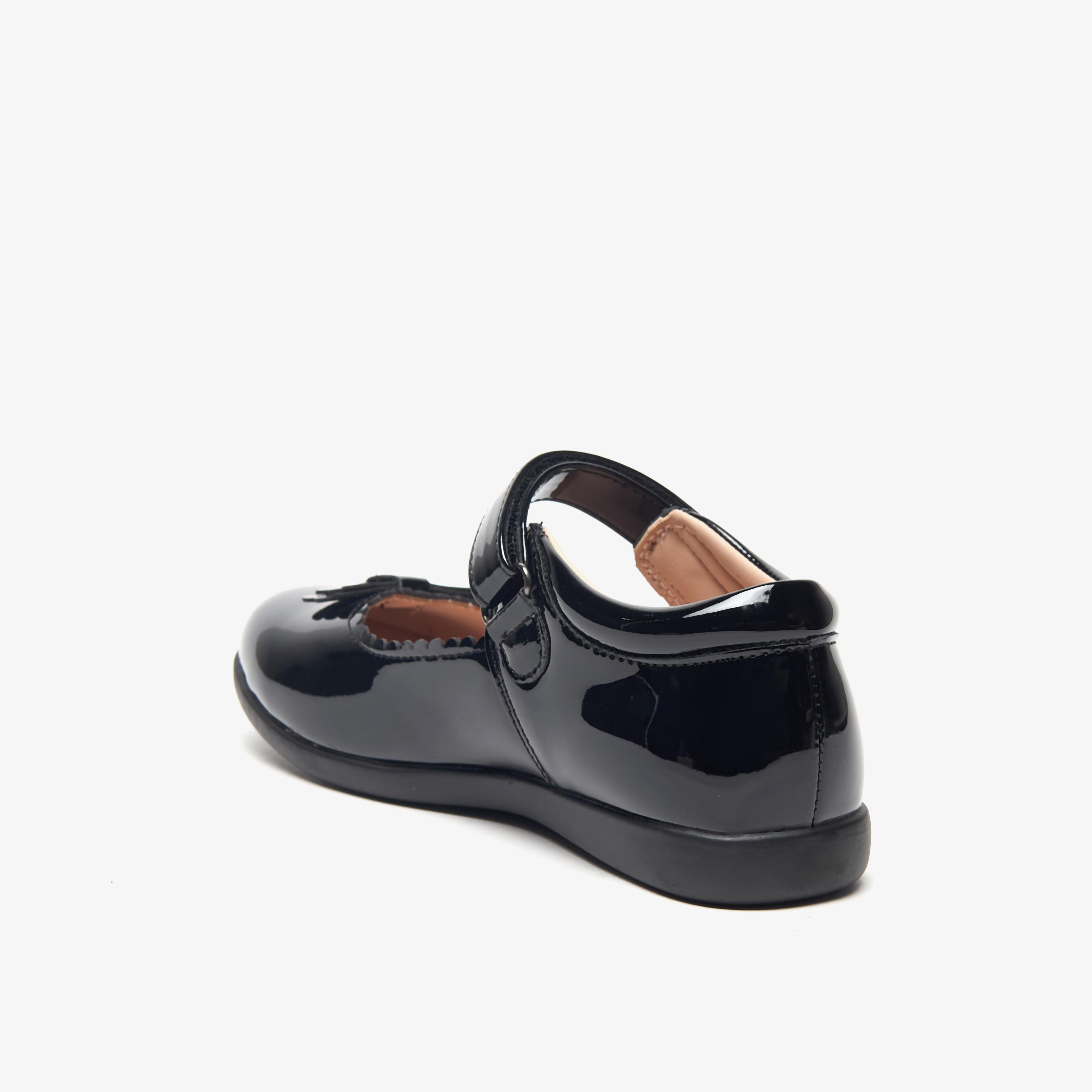 Flora Bella Bow Applique Mary Jane School Shoes with Hook and Loop Closure-girls-shoes-schoolshoes-image-2