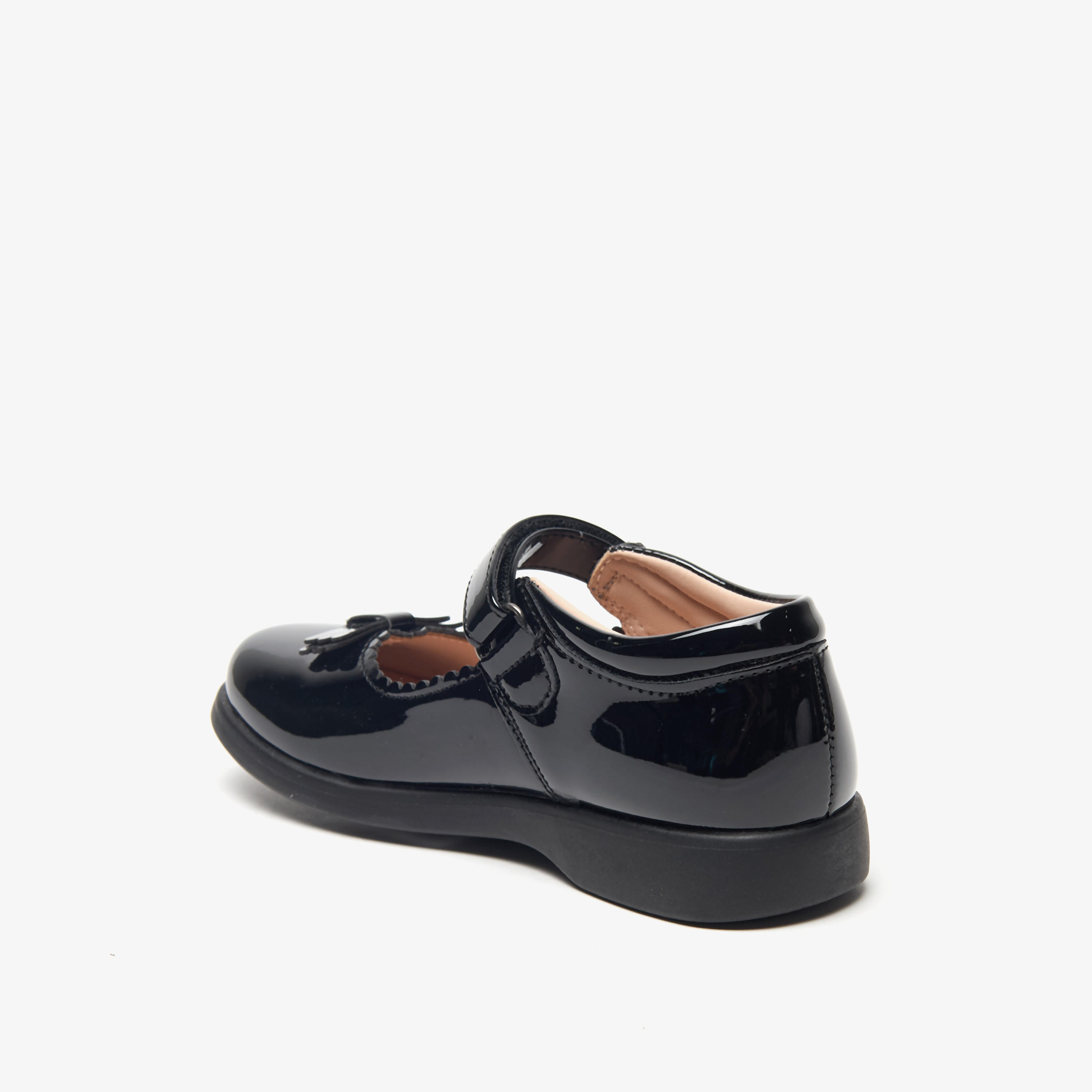 Flora Bella Bow Applique Mary Jane School Shoes with Hook and Loop Closure-girls-shoes-schoolshoes-image-2