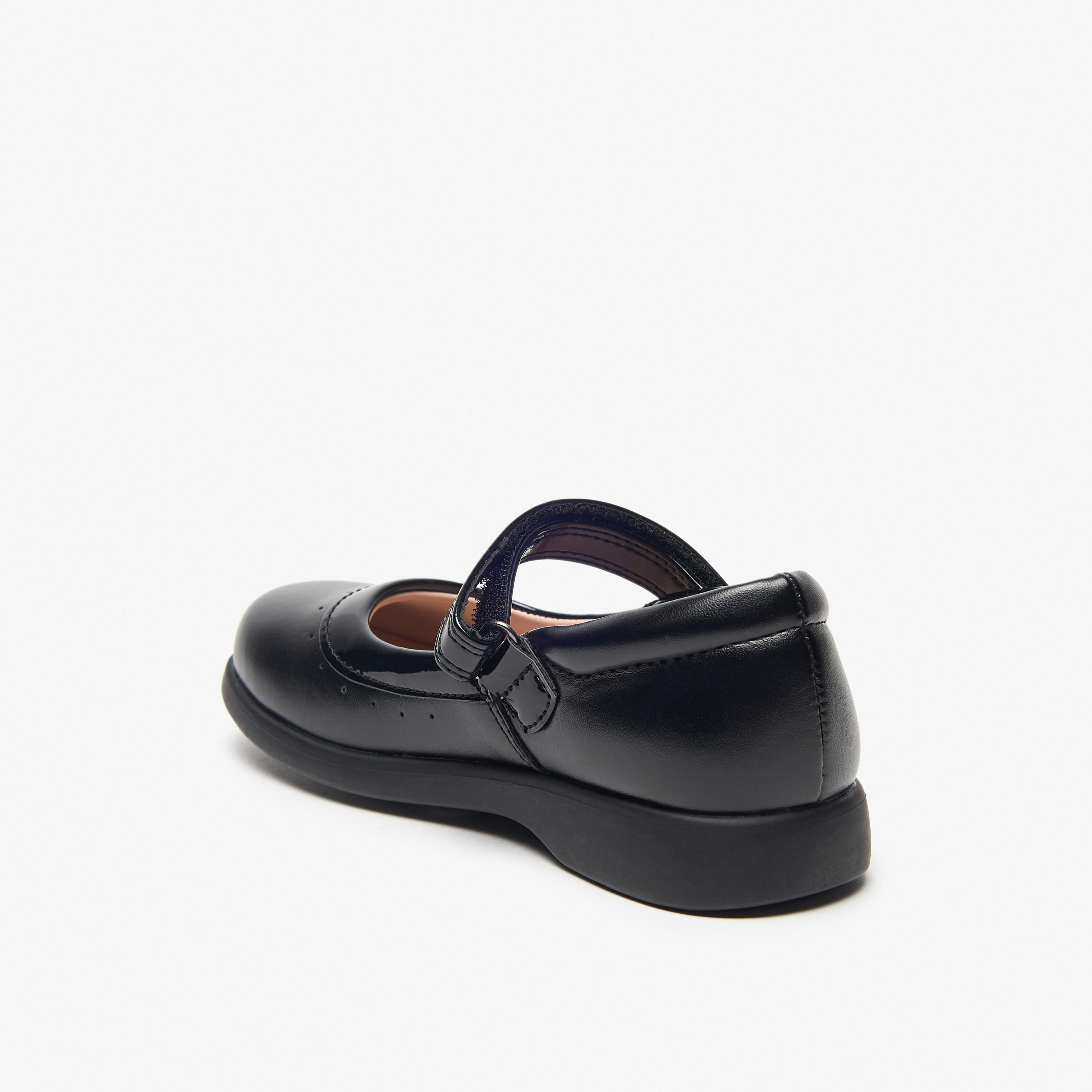 Flora Bella Perforated Mary Jane School Shoes with Hook and Loop Closure-girls-shoes-schoolshoes-image-2