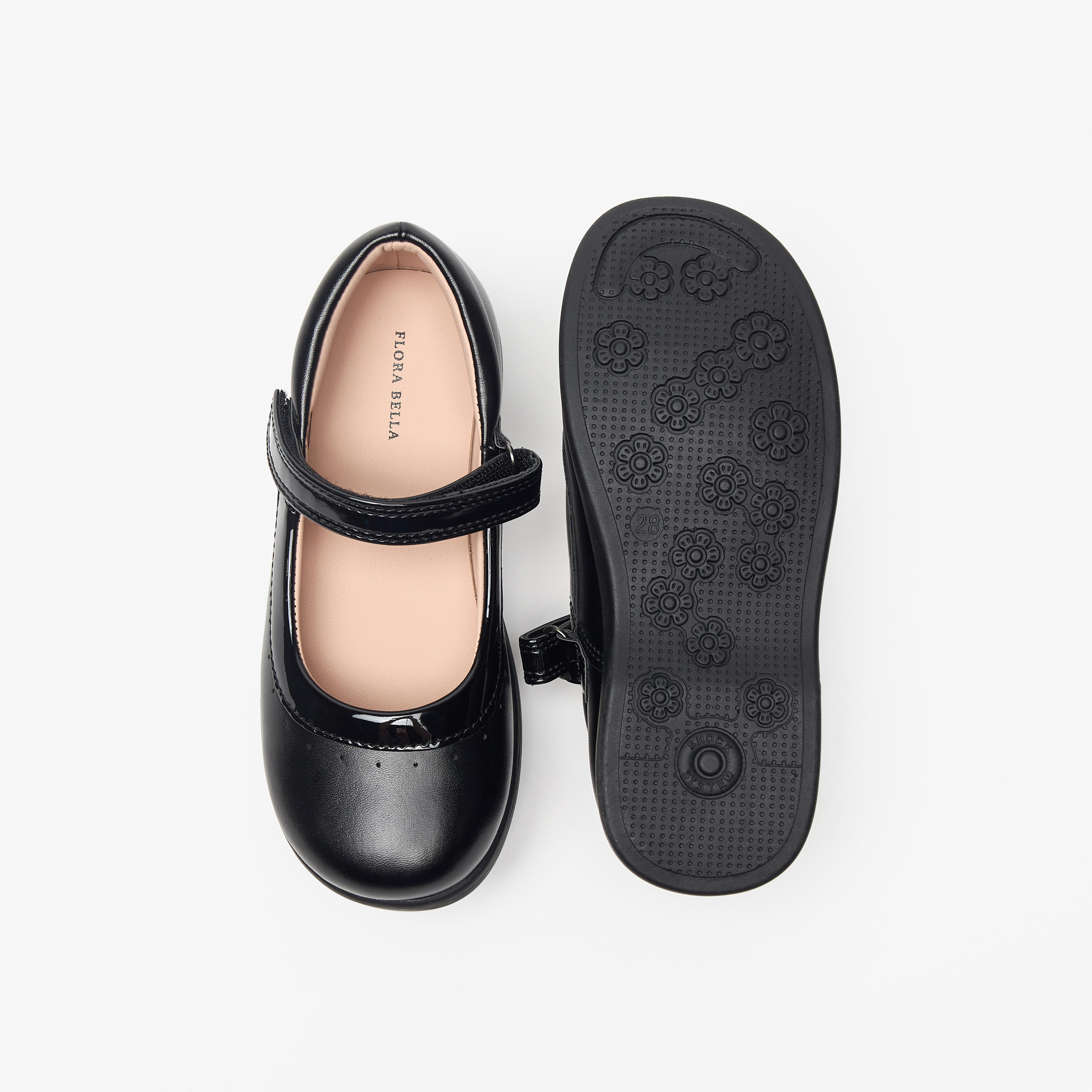Flora Bella Perforated Mary Jane School Shoes with Hook and Loop Closure-girls-shoes-schoolshoes-image-4