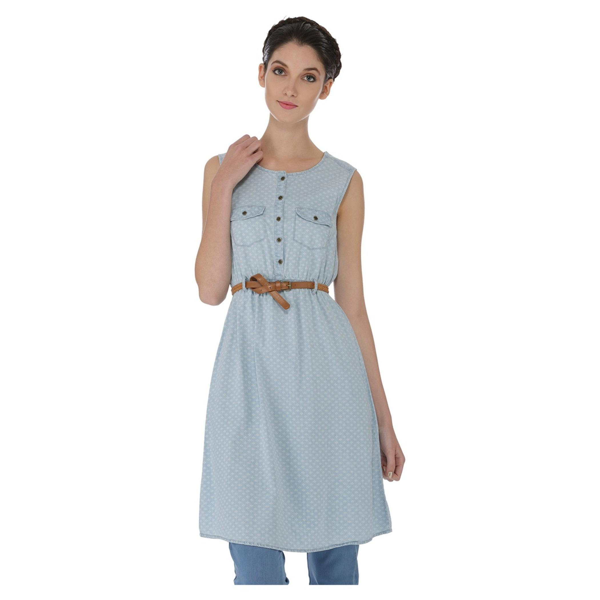 Sleeveless Denim Shirt Dress-women-clothing-dresses-image-1