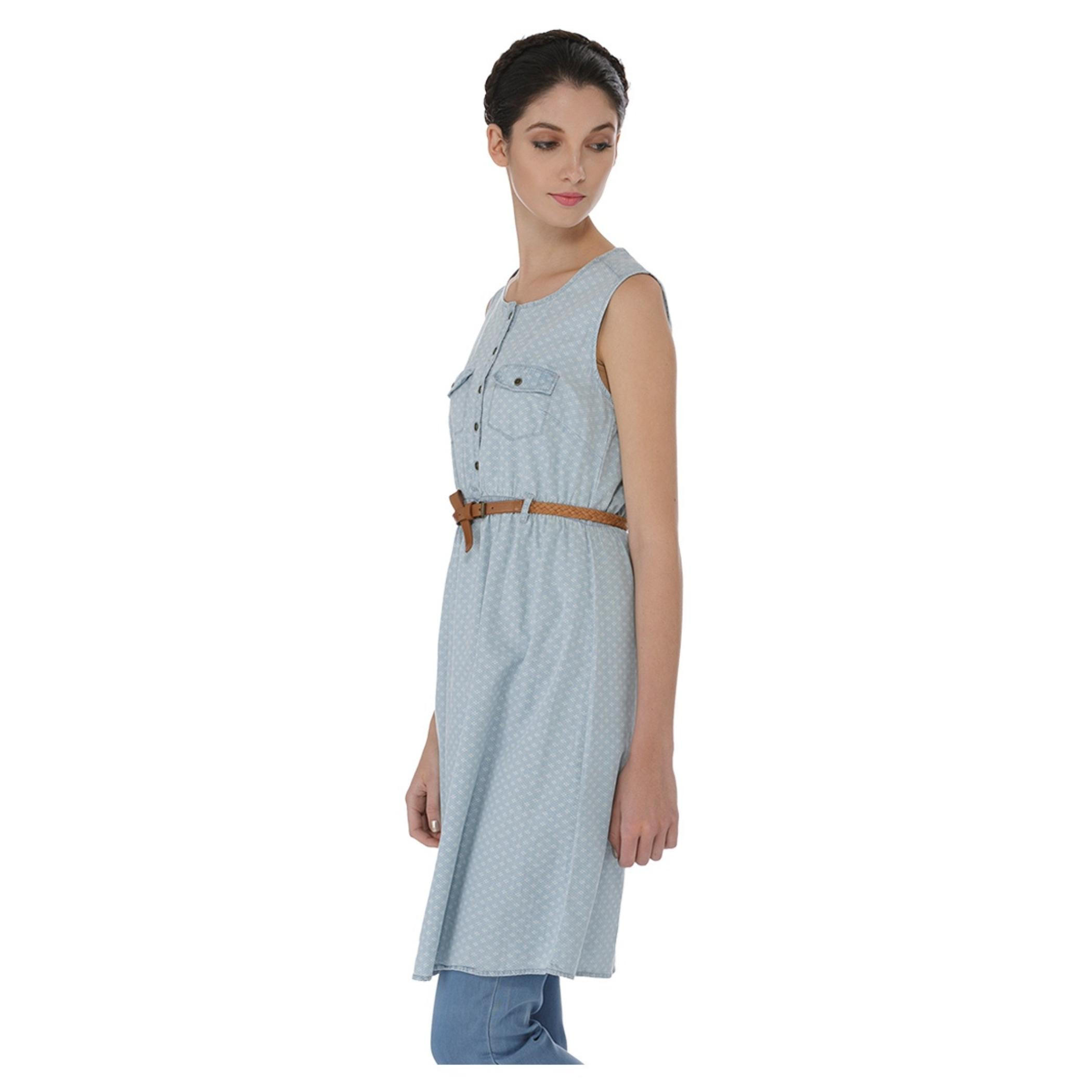 Sleeveless Denim Shirt Dress-women-clothing-dresses-image-3