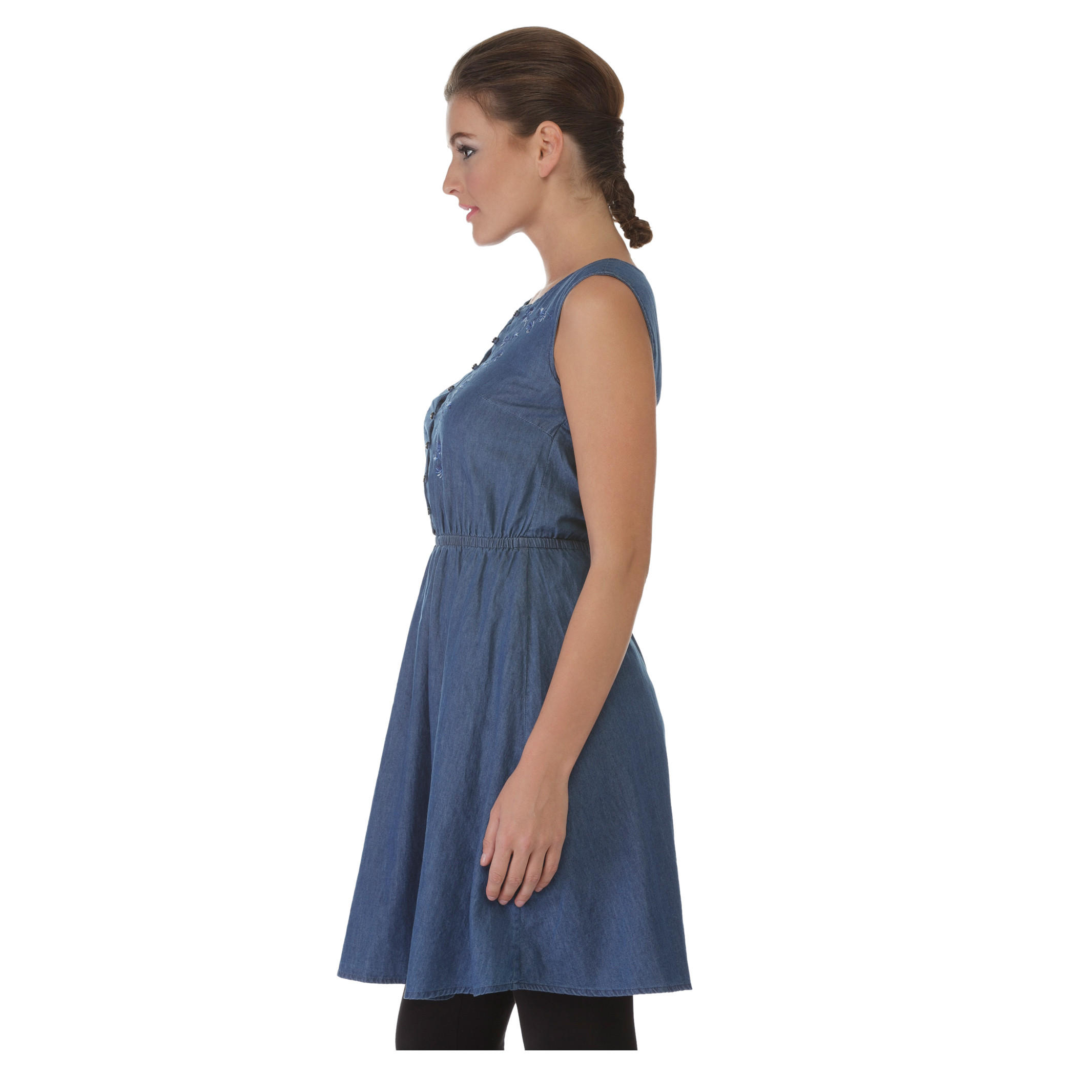 Denim Sleeveless Skater Dress-women-clothing-dresses-image-3