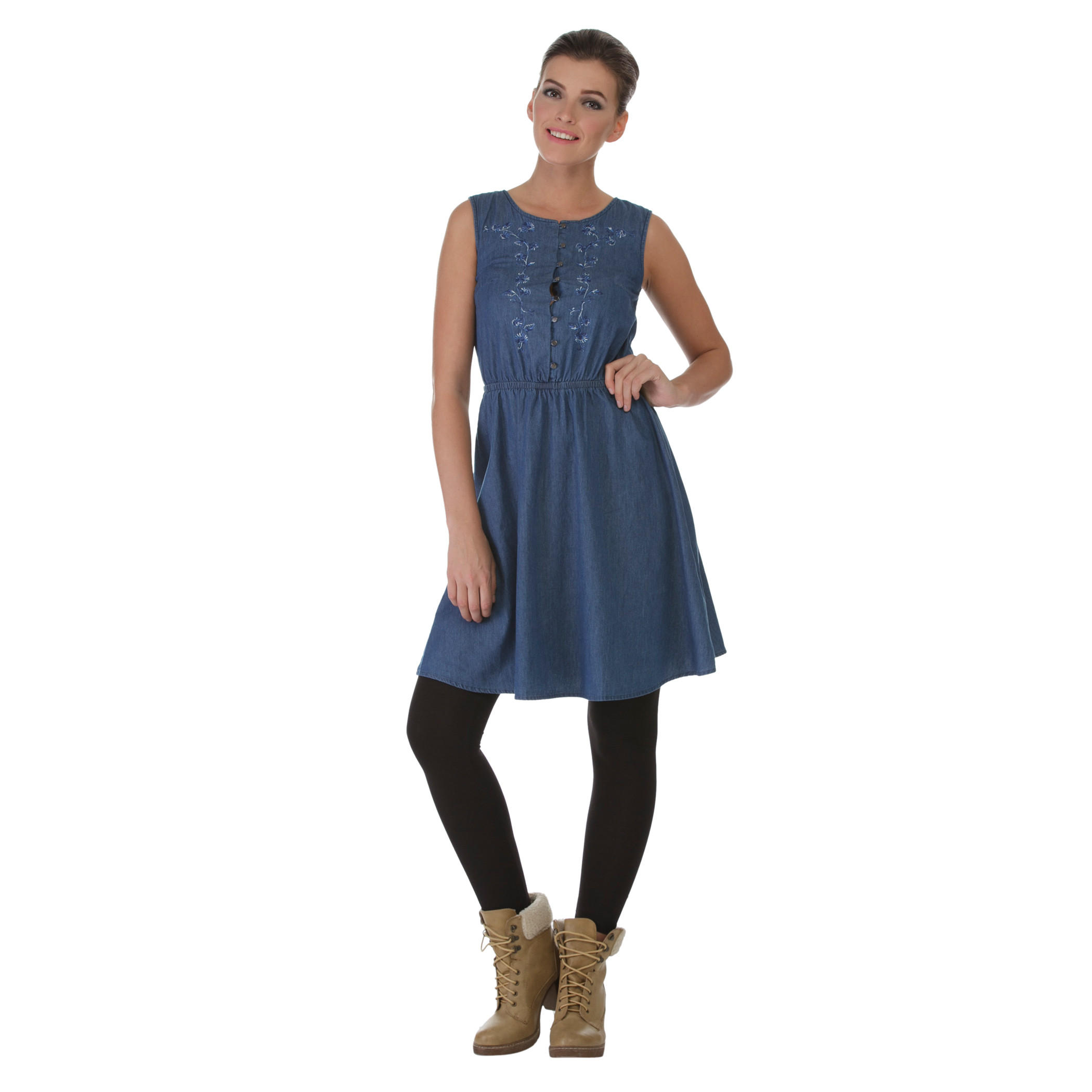 Denim Sleeveless Skater Dress-women-clothing-dresses-image-5