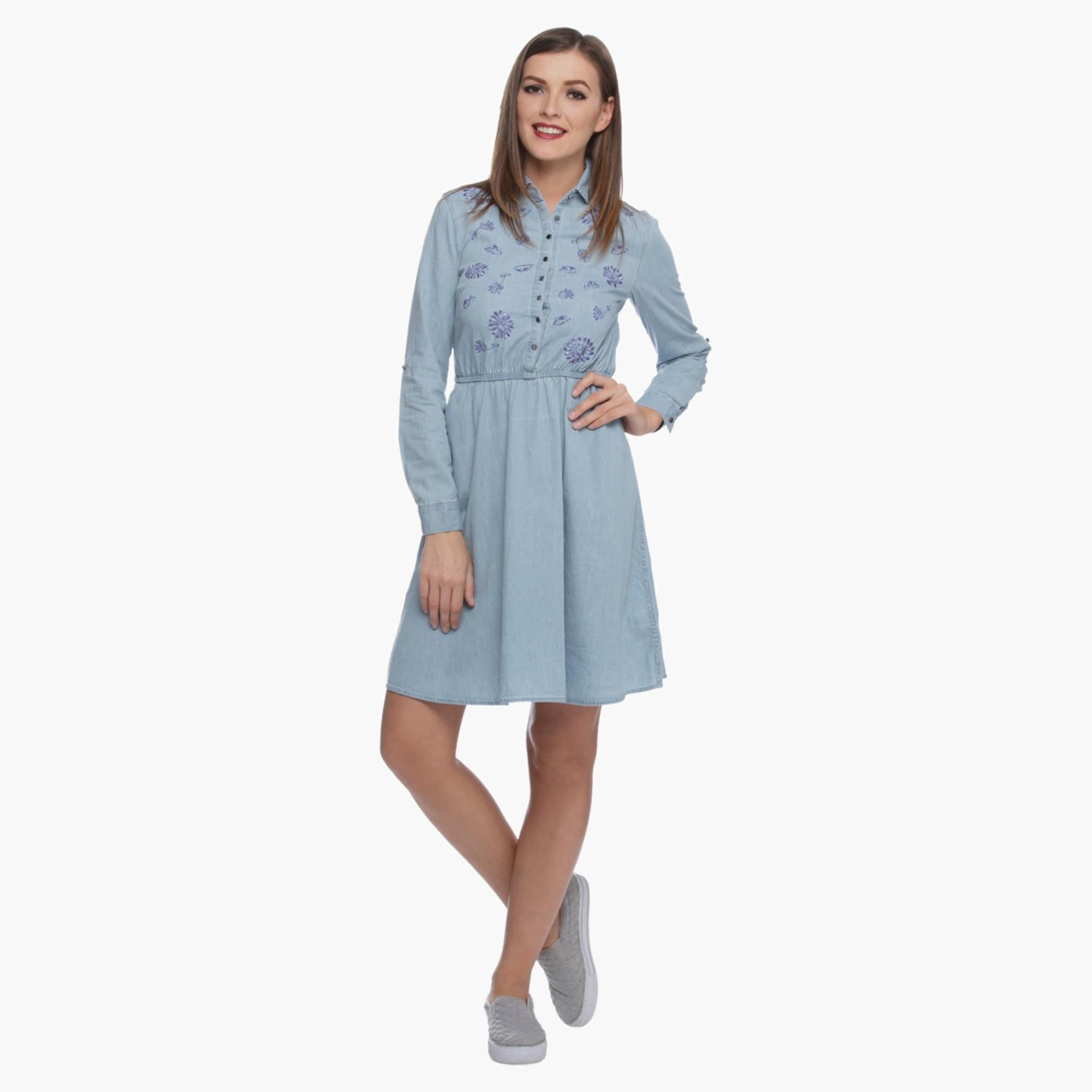 Denim Embroidered Dress-women-clothing-dresses-image-1
